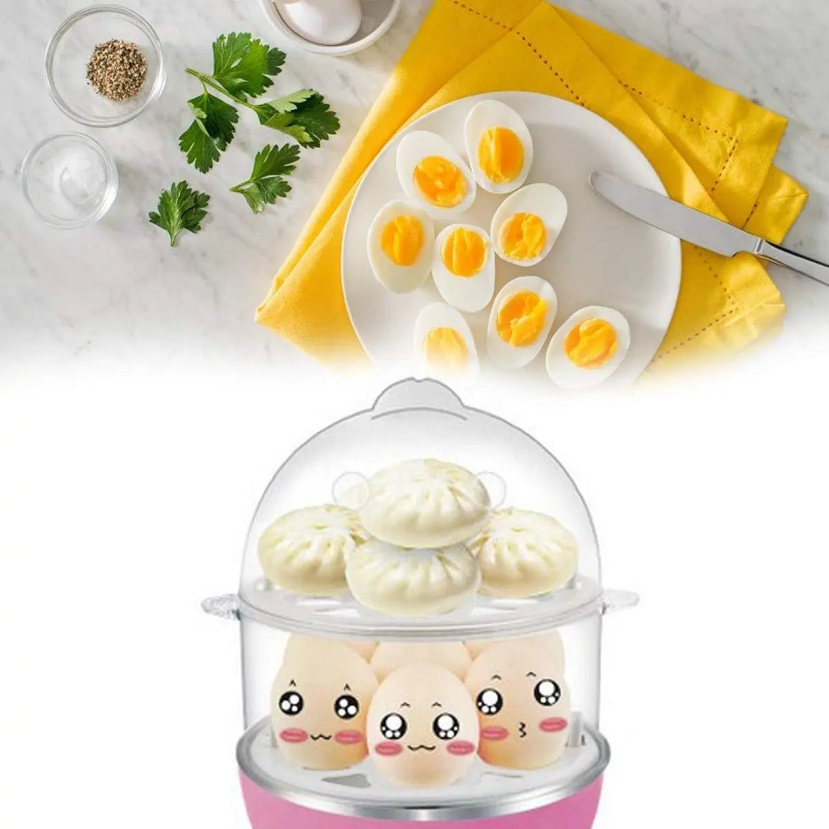115 Multi - function 2 Layer 14 Egg Cooker Boilers Steamer - Grandsell