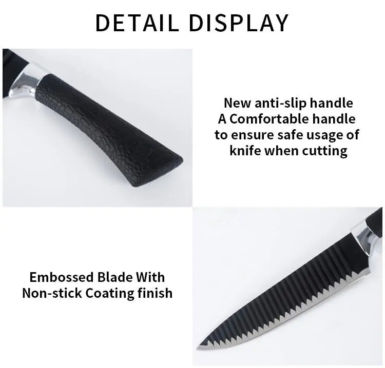 2285 Stainless Steel Knife Set With Chef Peeler And Scissor (6 Pieces) - Grandsell