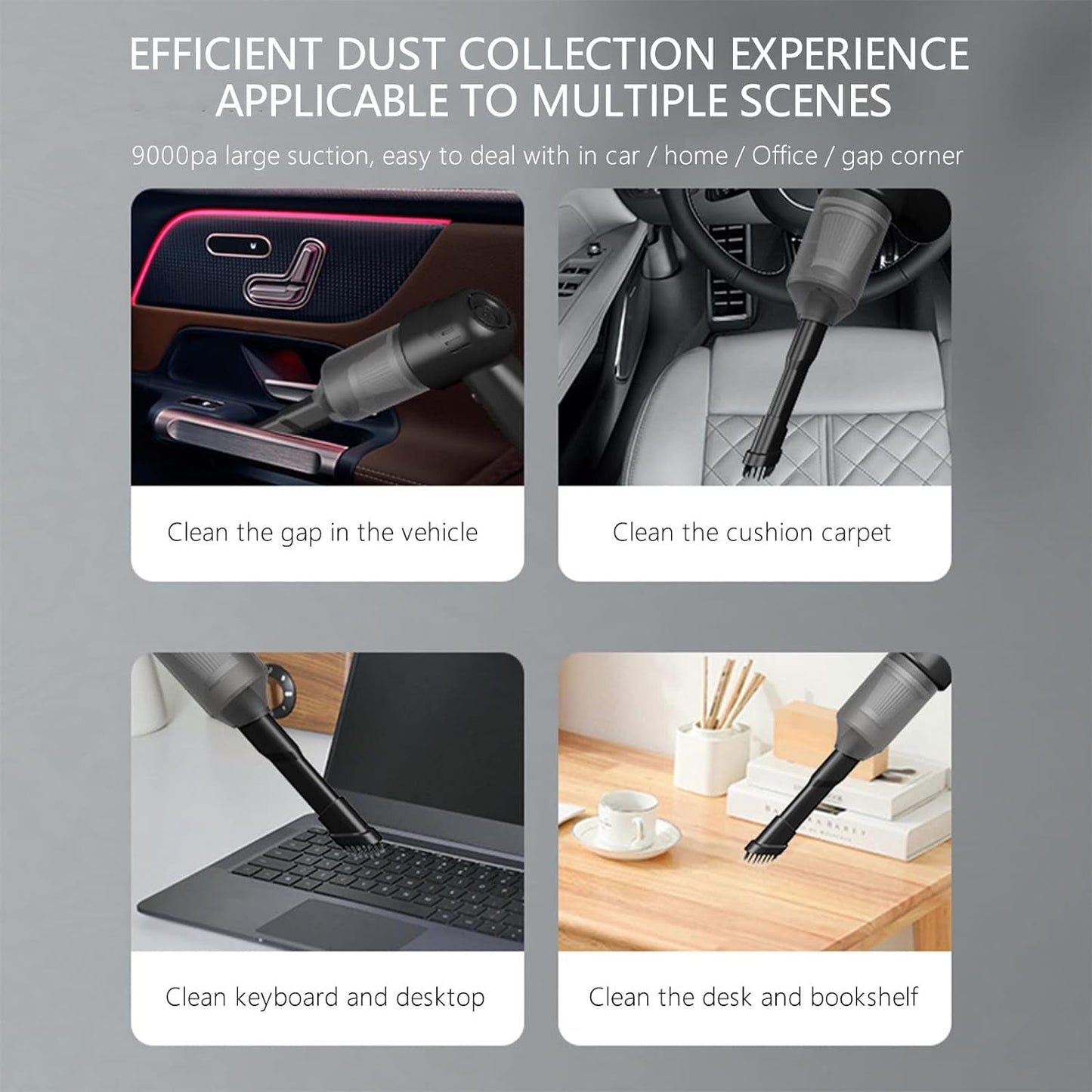 3 In 1 Car Mini Vacuum Cleaner With Blower Wireless Portable Rechargeable - Grandsell