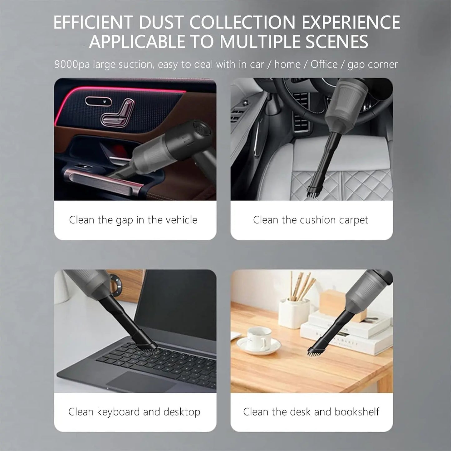 3 In 1 Car Mini Vacuum Cleaner With Blower Wireless Portable Rechargeable - Grandsell