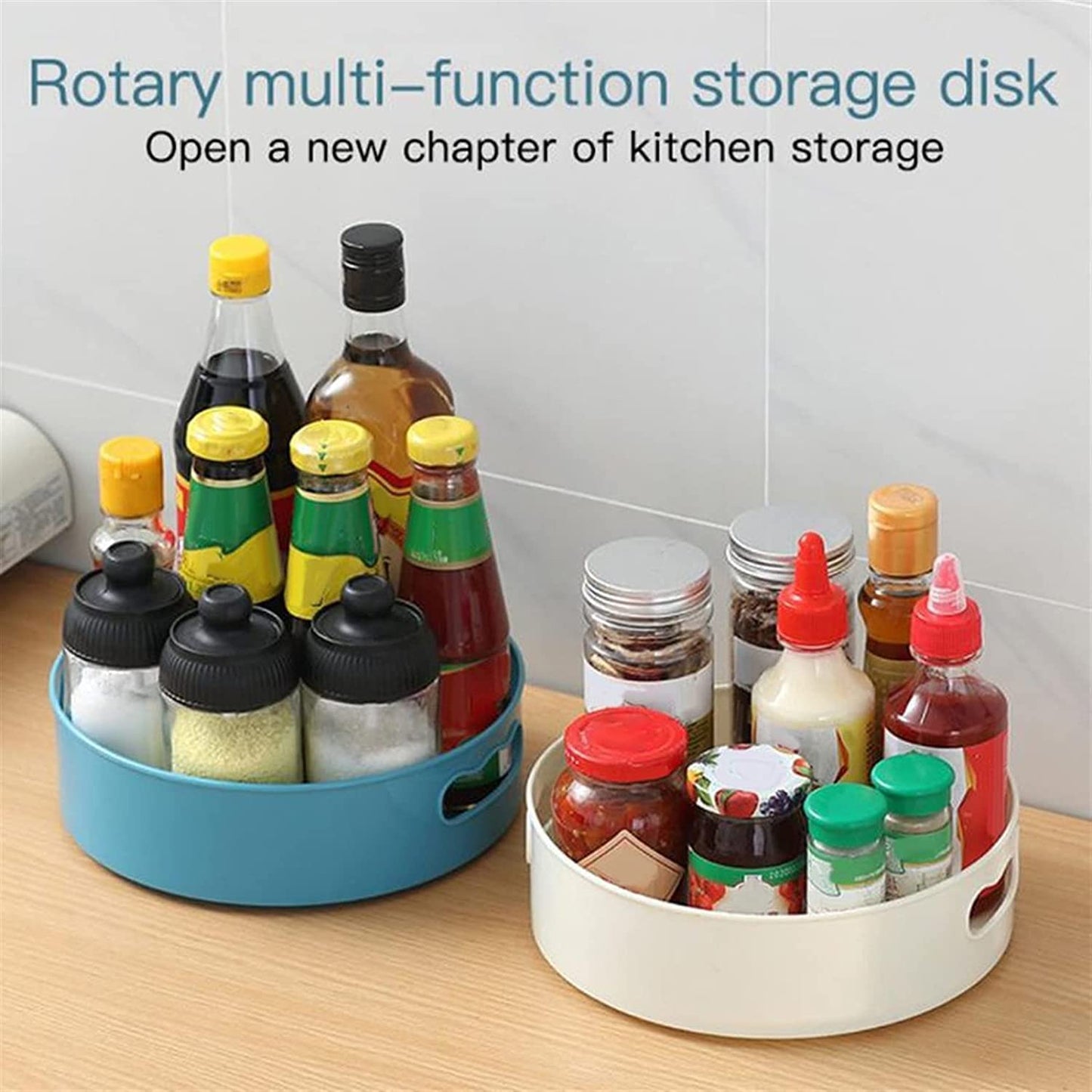 360° Rotating Organizer Tray – Multi - Function Lazy Susan Turntable for Kitchen, Bathroom & Home - Grandsell