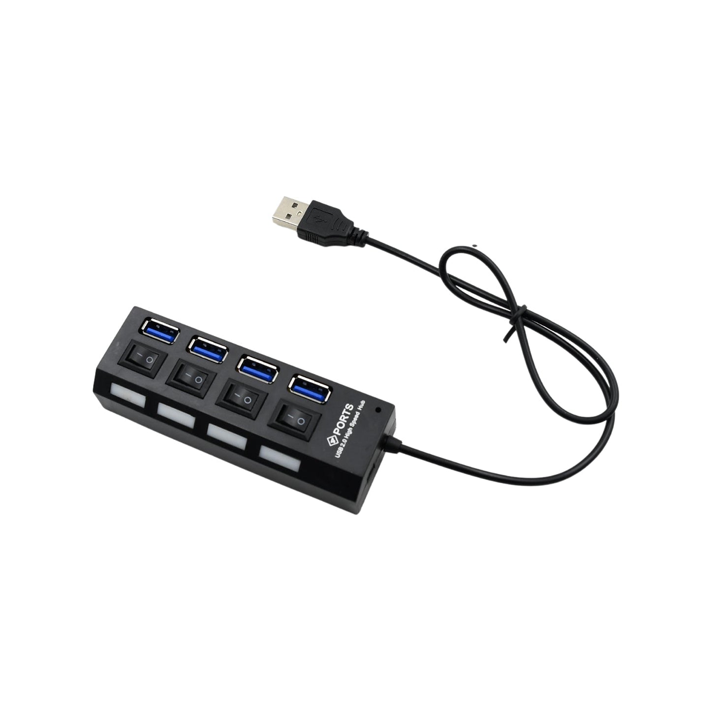 4 Port Usb Hub Usb 2.0 Hub Splitter High Speed With Onoff Switch Multi Led Adapter Compatible With Tablet Laptop Computer Notebook - Grandsell