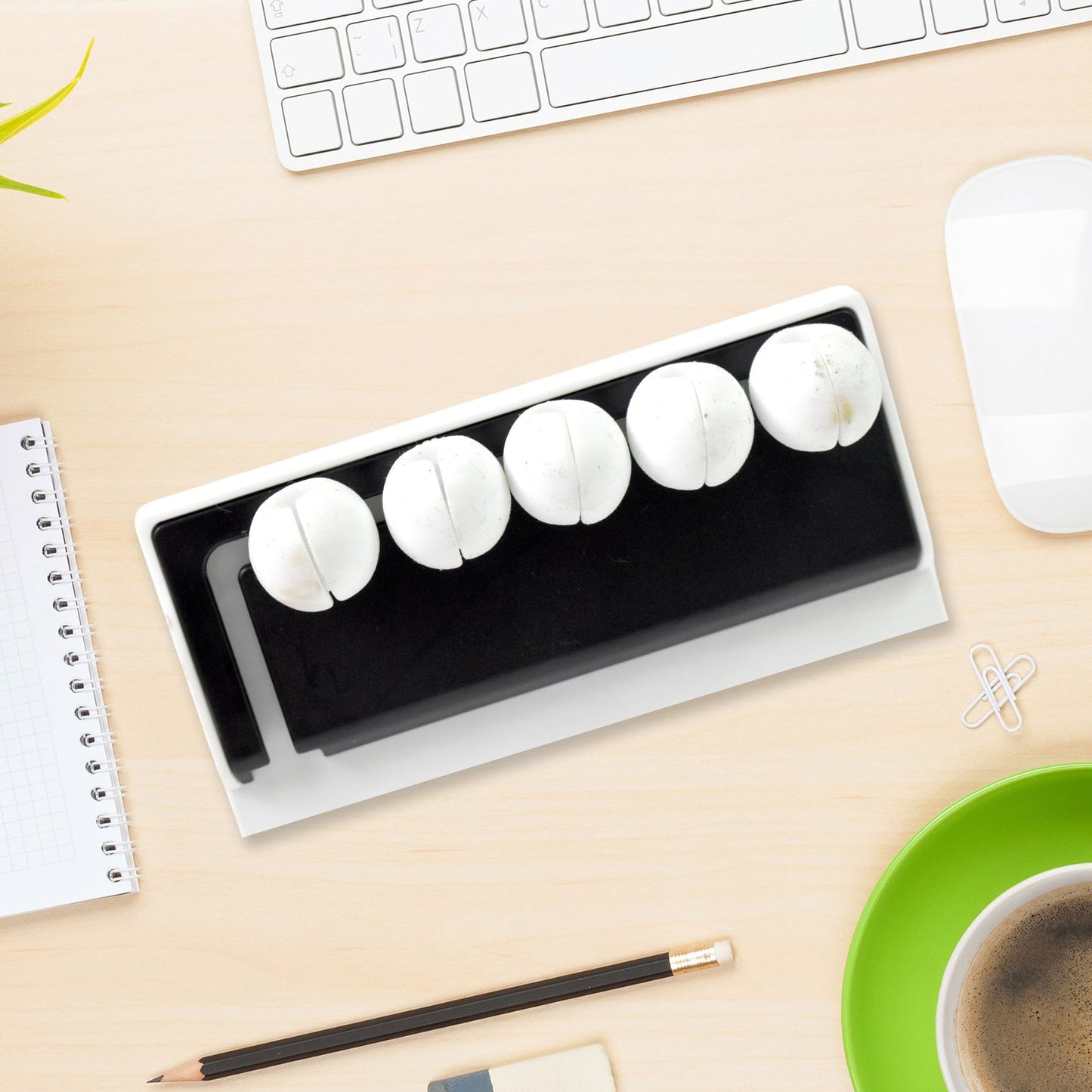 5 Slots Adhesive Desk Cable Cord Holder | Self Adhesive Cable Organizer for Charging Wires - Grandsell