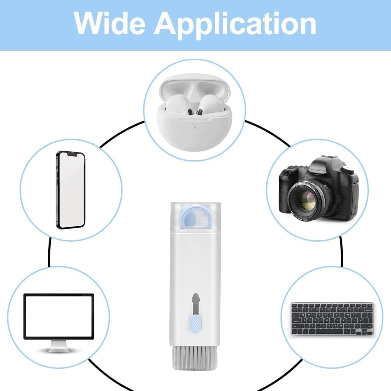 7 In 1 Electronic Cleaner Kit Cleaning Kit For Monitor Keyboard Airpods Screen Dust Brush Including Soft Sweep Swipe Airpod Cleaner Pen Key Puller And Spray Bottle - Grandsell