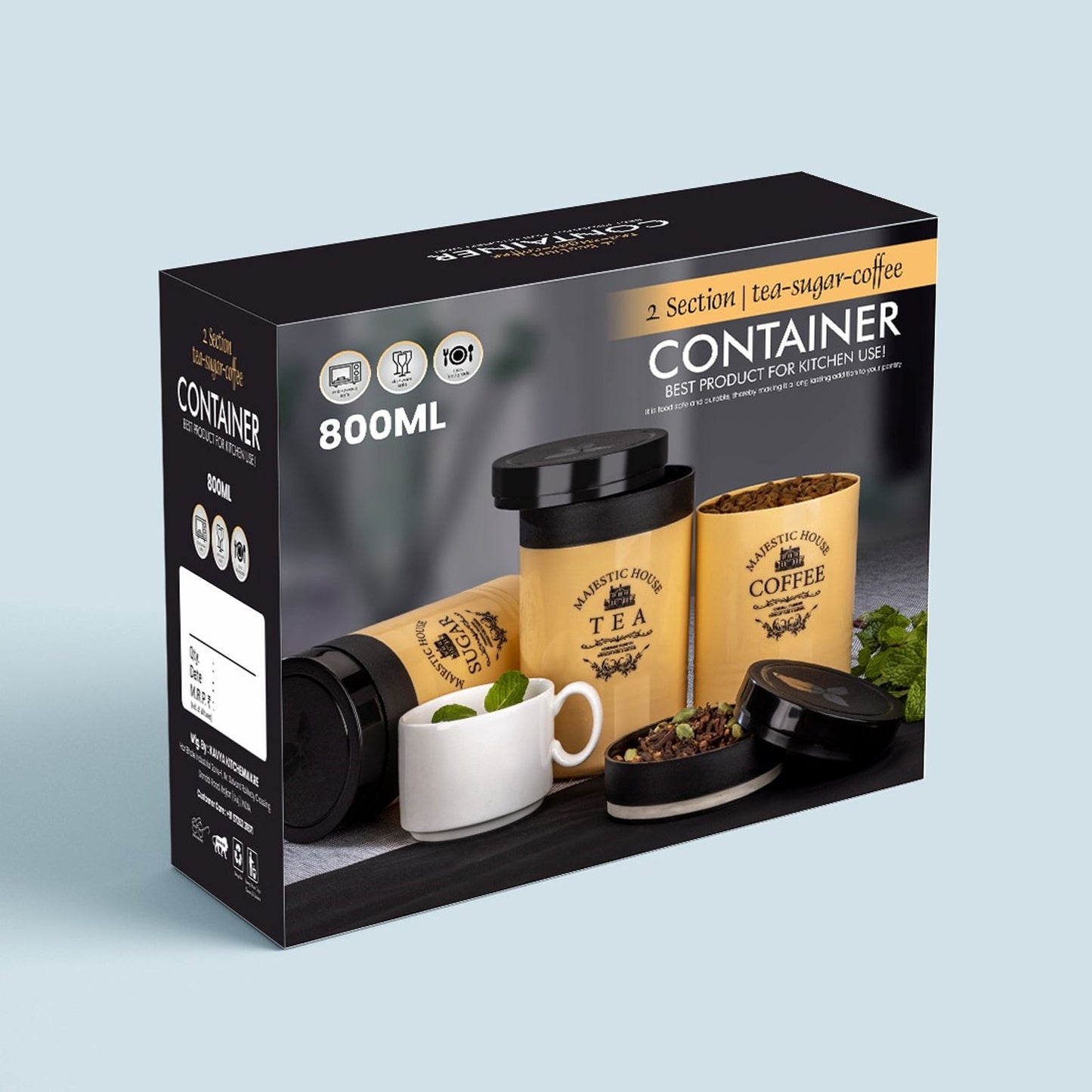 Accurate Seal Tea Sugar Coffee Container - 3 Pcs Plastic Damru Shaped Tea Coffee Sugar Canisters Jar New Airtight Food Seal Containers For Salt Dry Fruit Grocery Multicolor (3 Pcs Set) - Grandsell