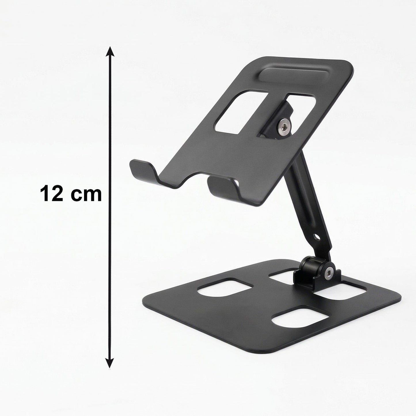 Adjustable Metal Table Top Mobile Stand for Smartphone & Tablet | Foldable Desk Phone Holder with Multi - Angle Viewing - Grandsell