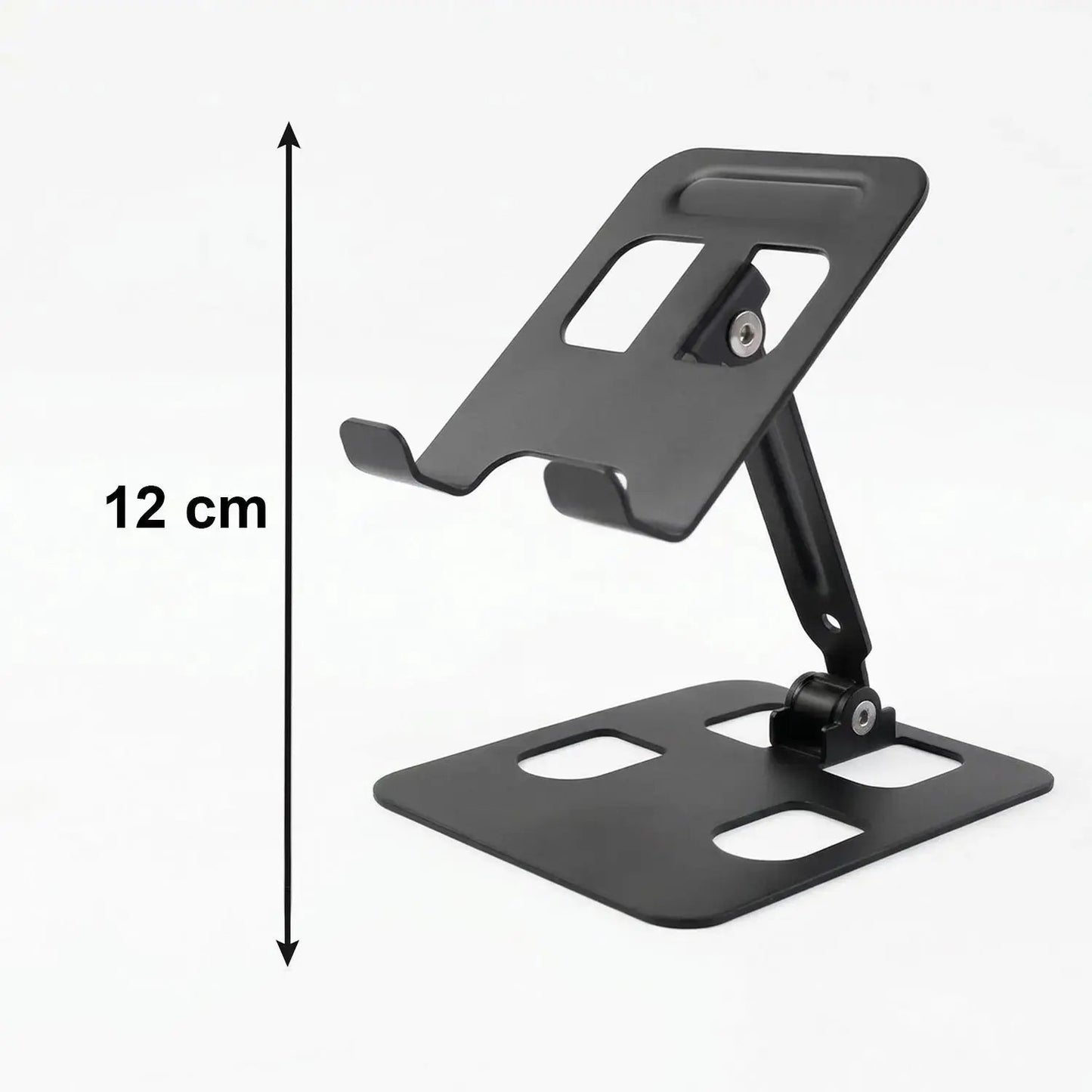 Adjustable Metal Table Top Mobile Stand for Smartphone & Tablet | Foldable Desk Phone Holder with Multi - Angle Viewing - Grandsell