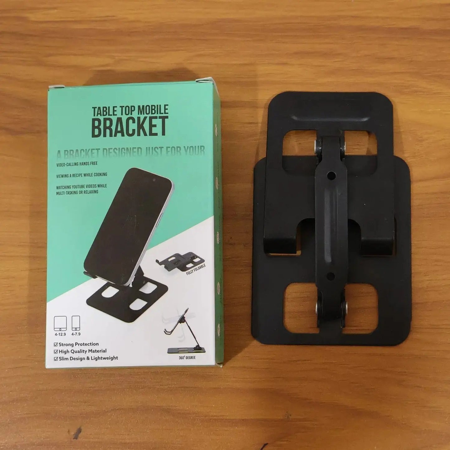 Adjustable Metal Table Top Mobile Stand for Smartphone & Tablet | Foldable Desk Phone Holder with Multi - Angle Viewing - Grandsell