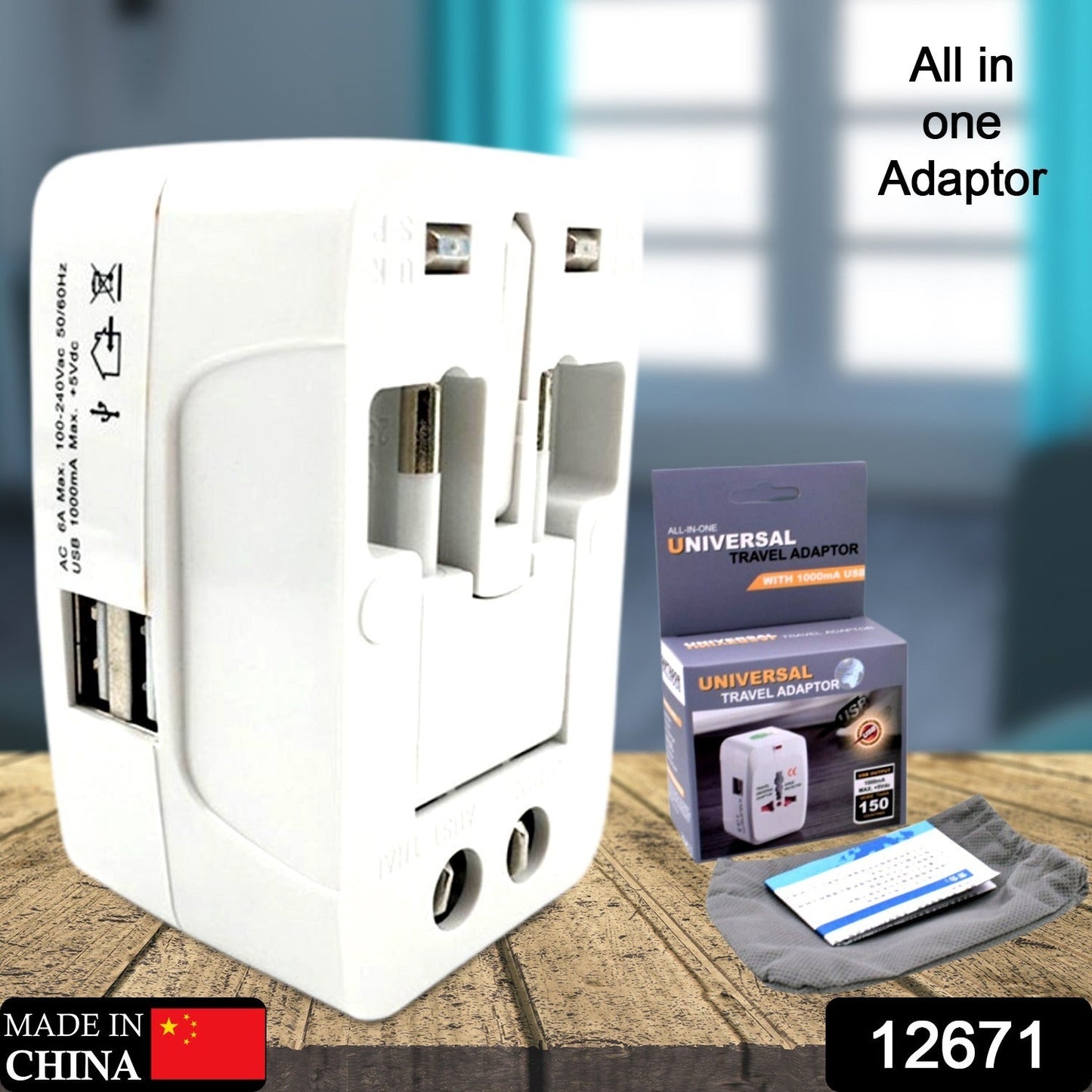 All - in - one Universal Worldwide Travelling Ac Adaptor Plug (Au Uk Us Eu) International Power Charger Electric Usb Power Plug Socket Adapter Converter (1 Pc) - Grandsell