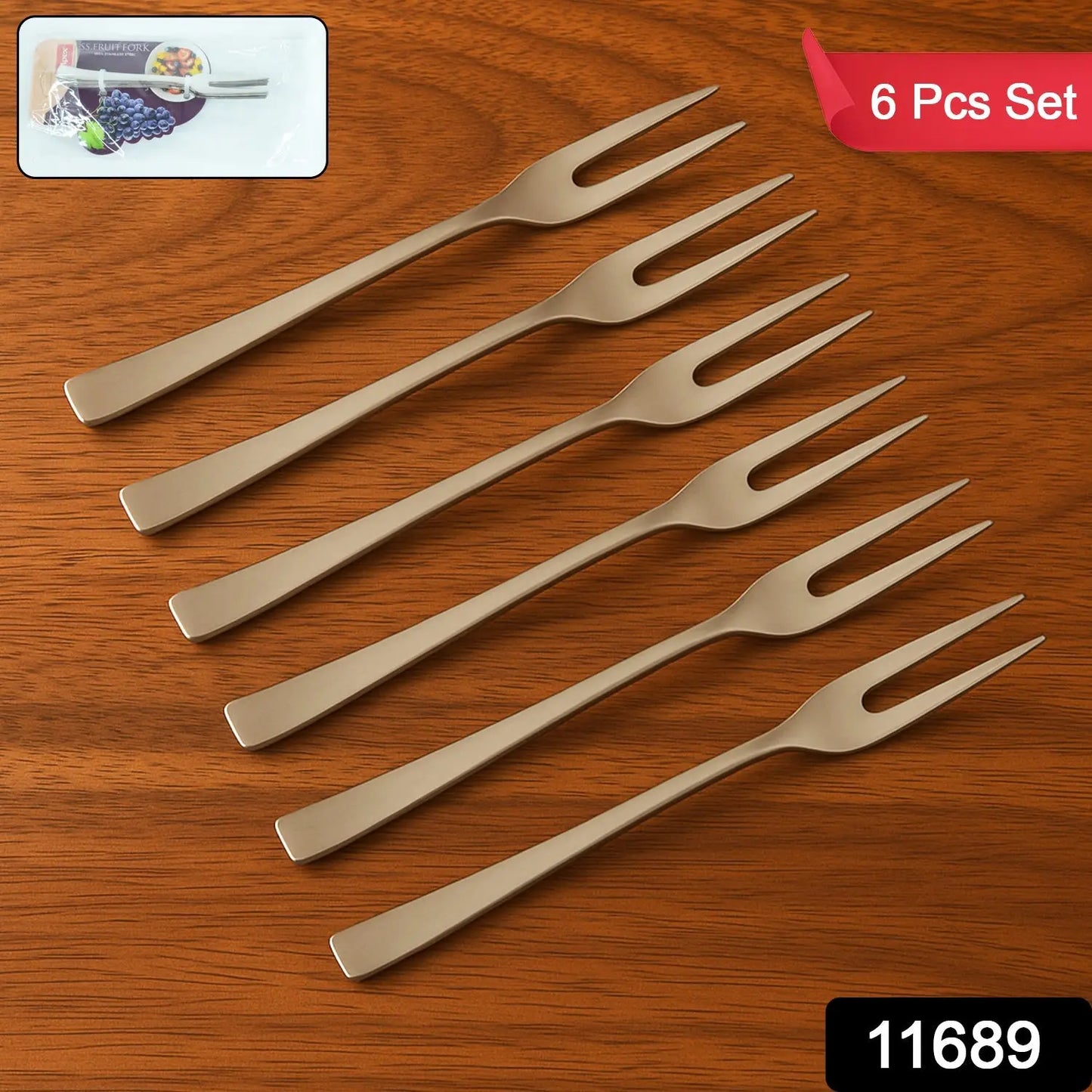 Apex 6 In 1 Stainless Steel Fruit Fork (1 Set) - Grandsell