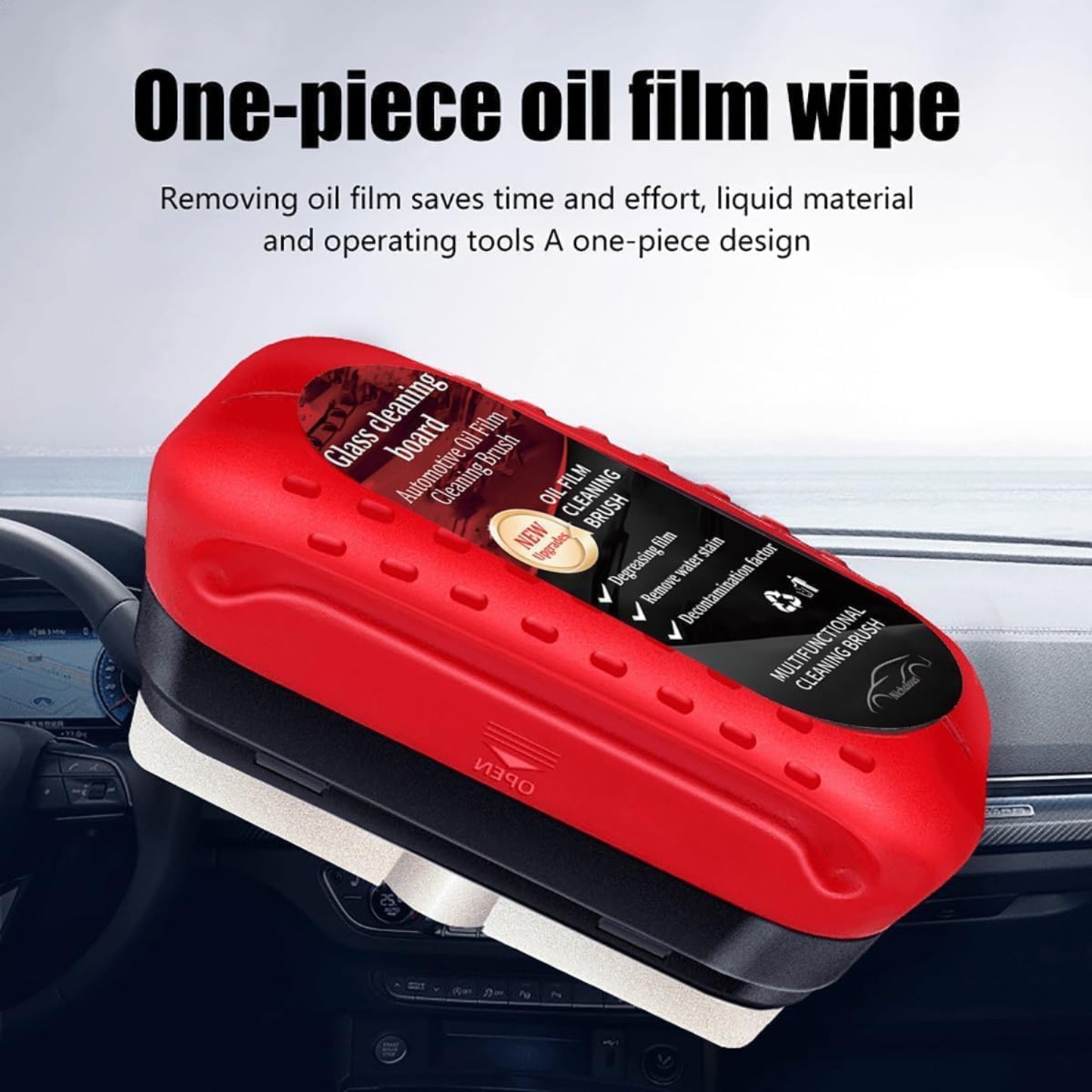 Automotive Oil Film Cleaning Brush & Glass Cleaning Board – Car Cleaning Tool - Grandsell