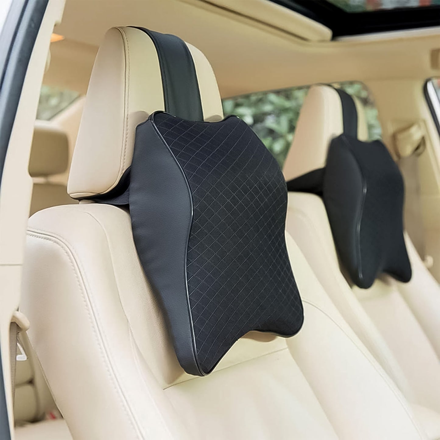 Car Neck Pillow Car Neck Headrest Pillow Memory Foam Car Accessories Cushion Car Seat Head Support Neck Protector Car Seat Neck Pillowfor Driving (1 Pc) - Grandsell