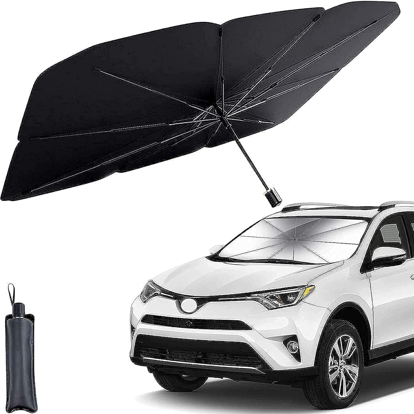 Car Sun Shade for Windshield – Foldable Sun Umbrella for UV & Heat Protection - Grandsell