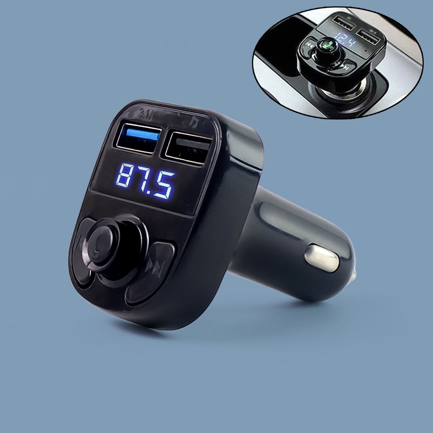 Car - x8 Bluetooth Fm Transmitter Kit For Hands - free Call Receiver Music Player Call Receiver Fast Mobile Charger Ports For All Smartphoneswith 3.1a Quick Charge Dual Usb Car Charger - Grandsell