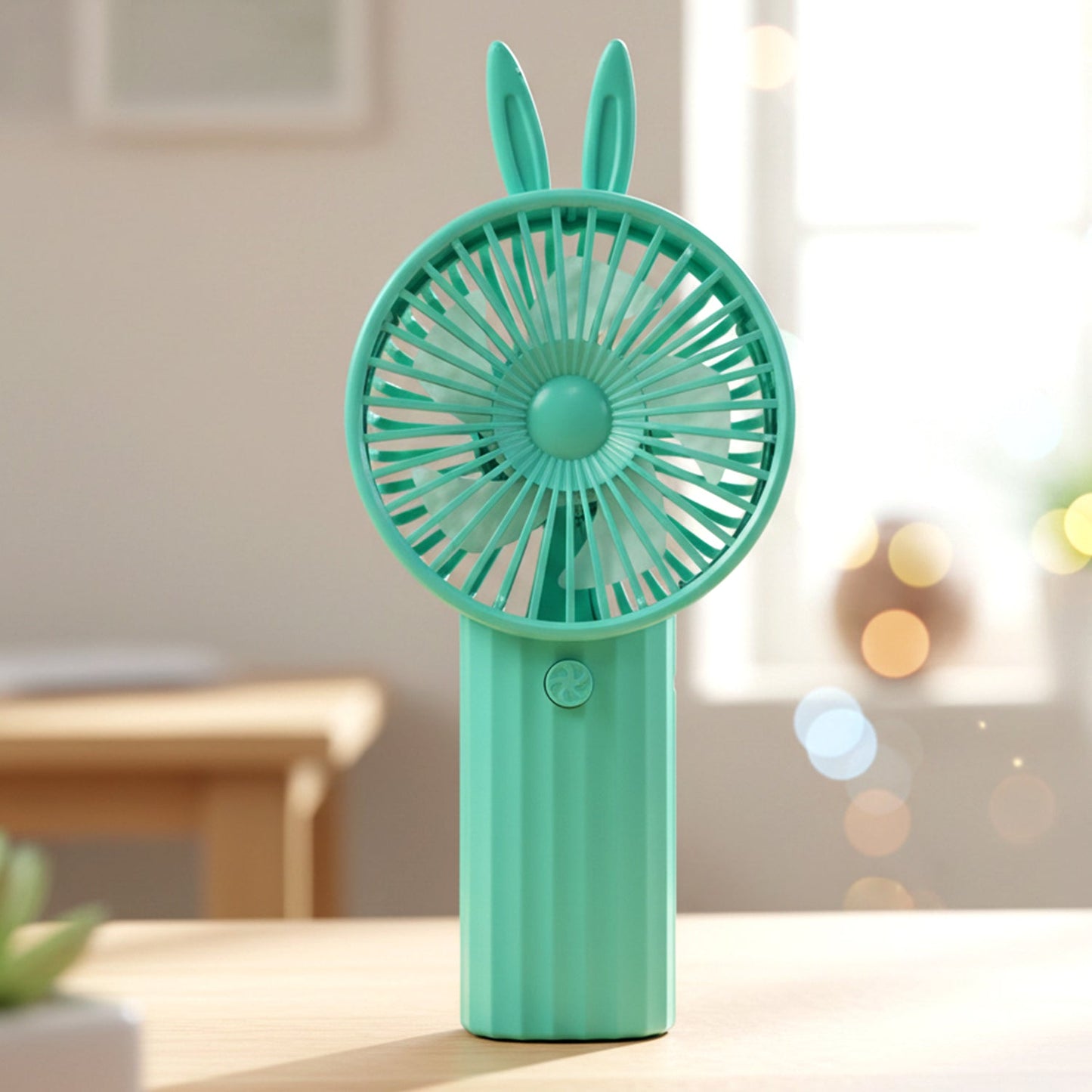 Cute Bunny Ear Design Portable Usb Rechargeable Mini Handheld Fan (1 Pc) - Grandsell