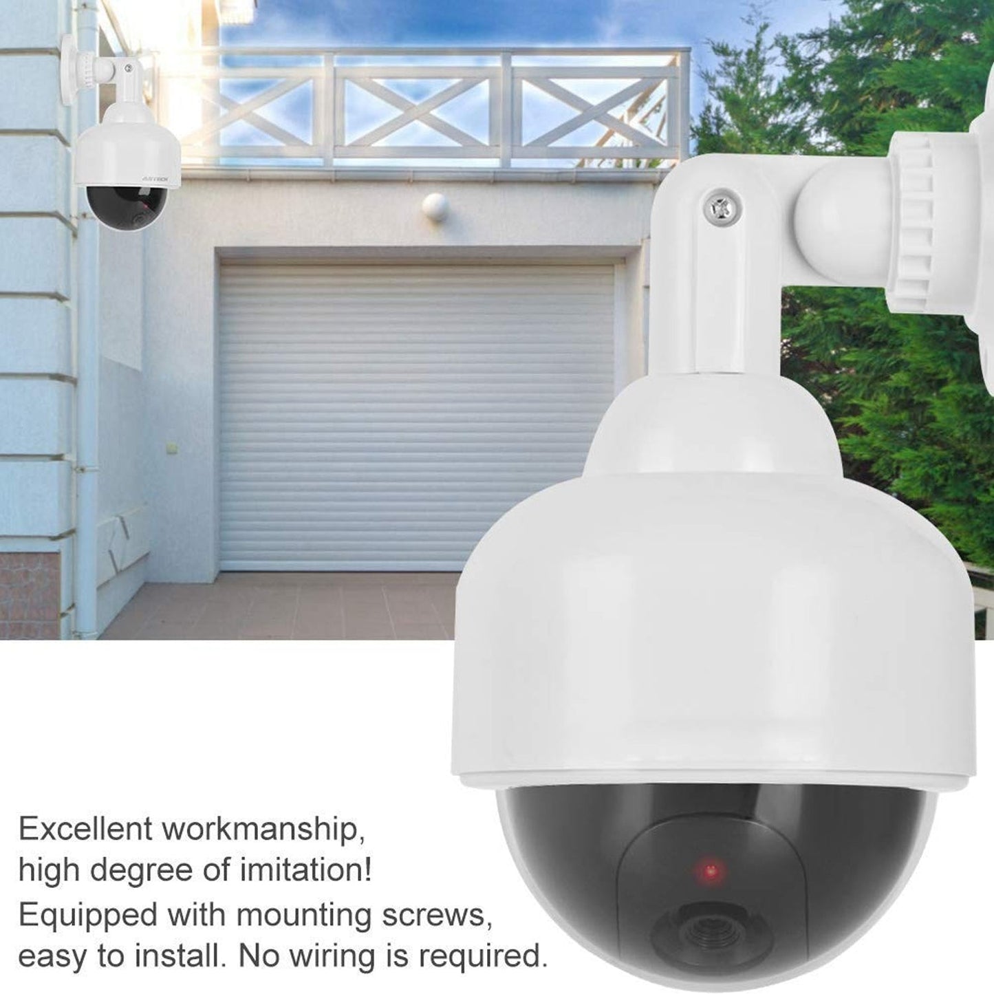 Fake Dummy Camera Cctv With Flashing Red Led Light (1 Pc Battery Not Included) - Grandsell