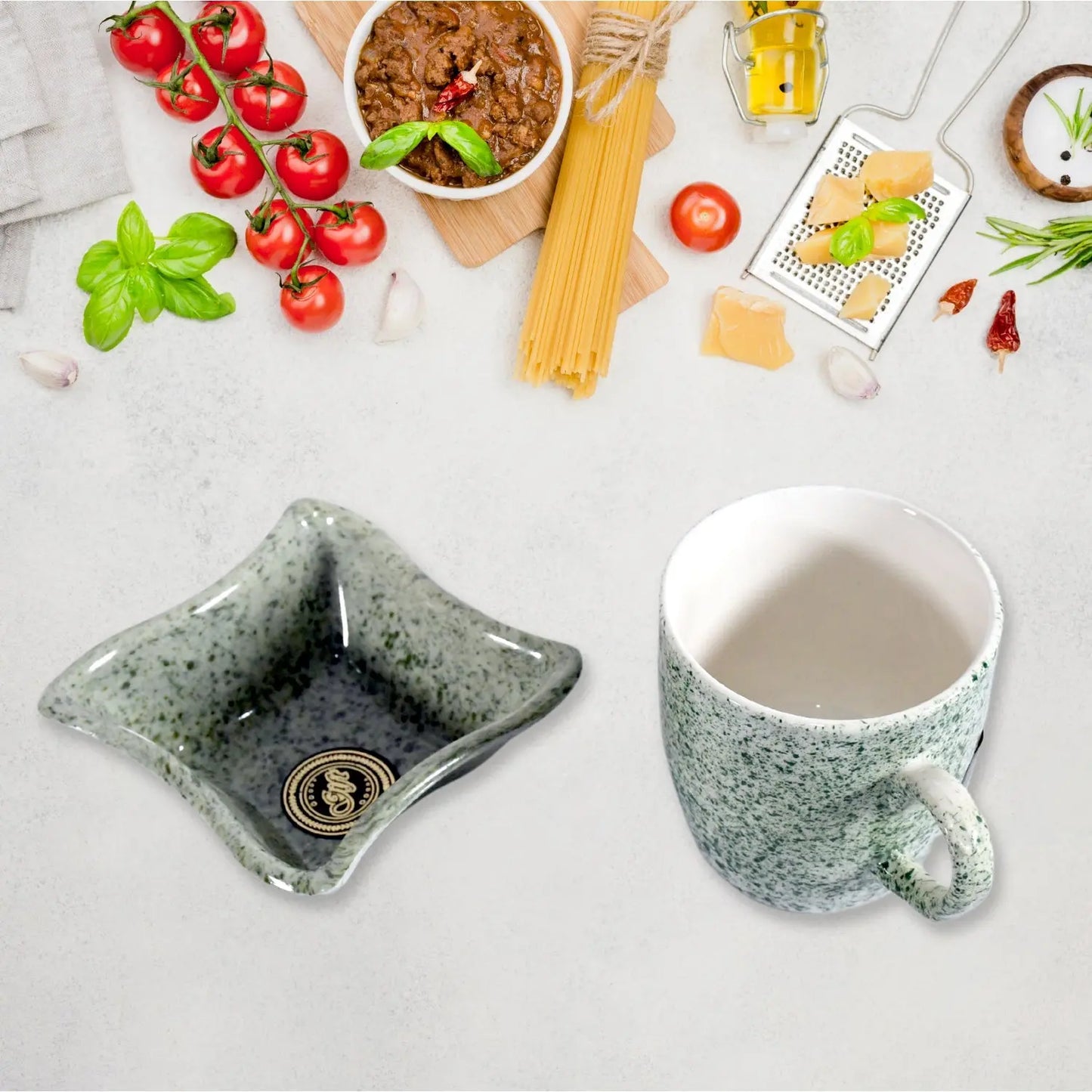 Festo Ceramic Tea Cups Mug Set Including Snacks Serving Bowl Milk Cup Coffee Cup Tea Cup Breakfast Cup Drinking Mug Or Outdoor For Household Gift For Birthday Wedding Party (4 Pcs Set) - Grandsell