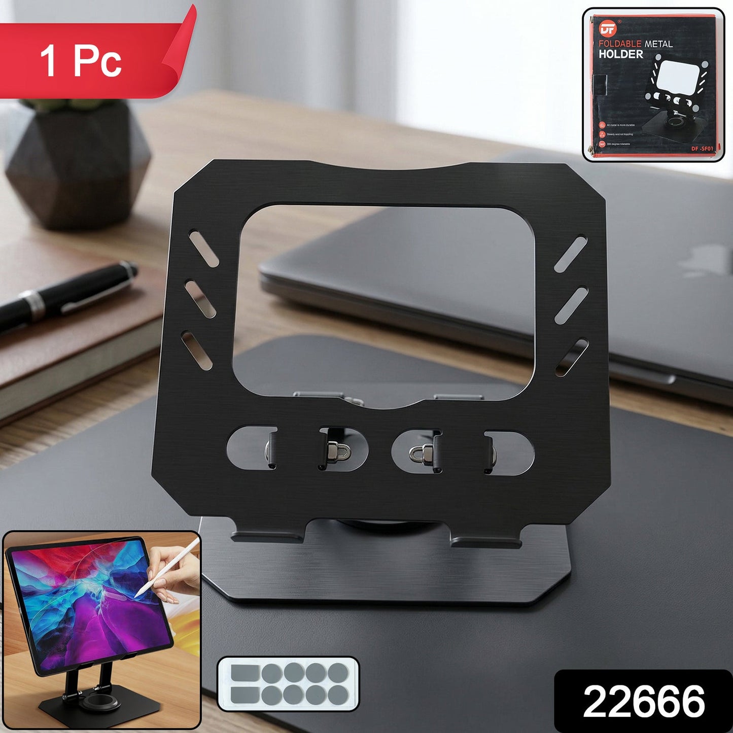Foldable Adjustable Metal Laptop Stand (1 Pc) - Grandsell