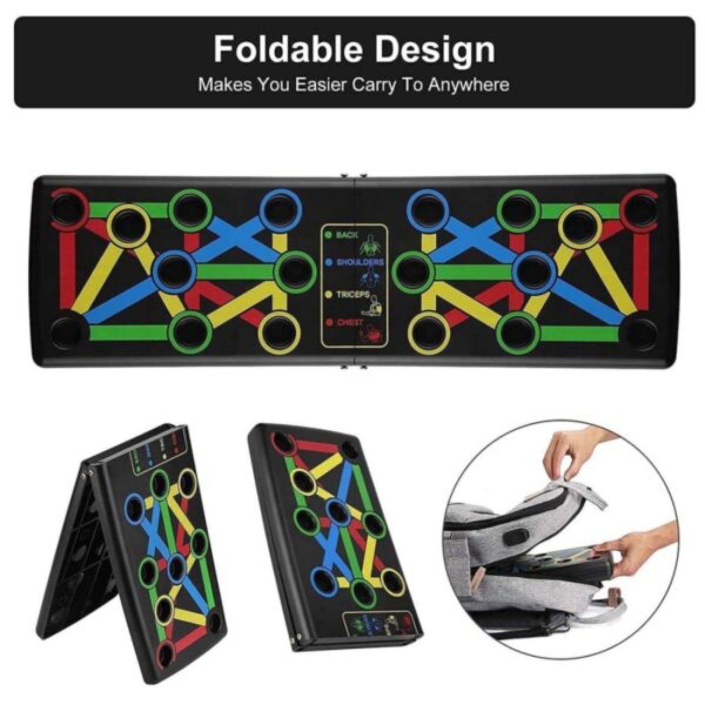 Foldable Multi‑Function Push‑Up Board – Home Fitness Training Tool - Grandsell