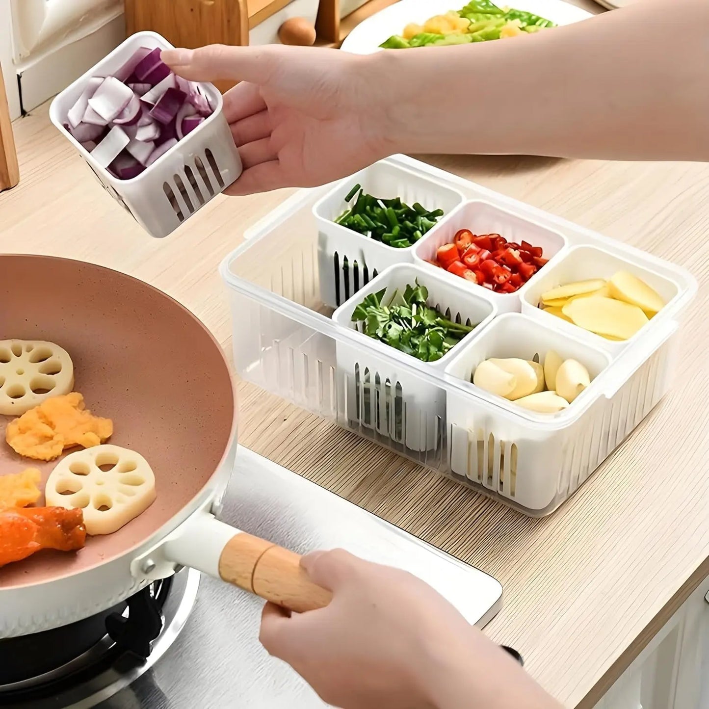 Fridge Storage Boxes Freezer Storage Containers Container For Kitchen Storage Set Storage In Kitchen Vegetable Storage Draining Crisper Refrigerator Food Box (1 Pc) - Grandsell