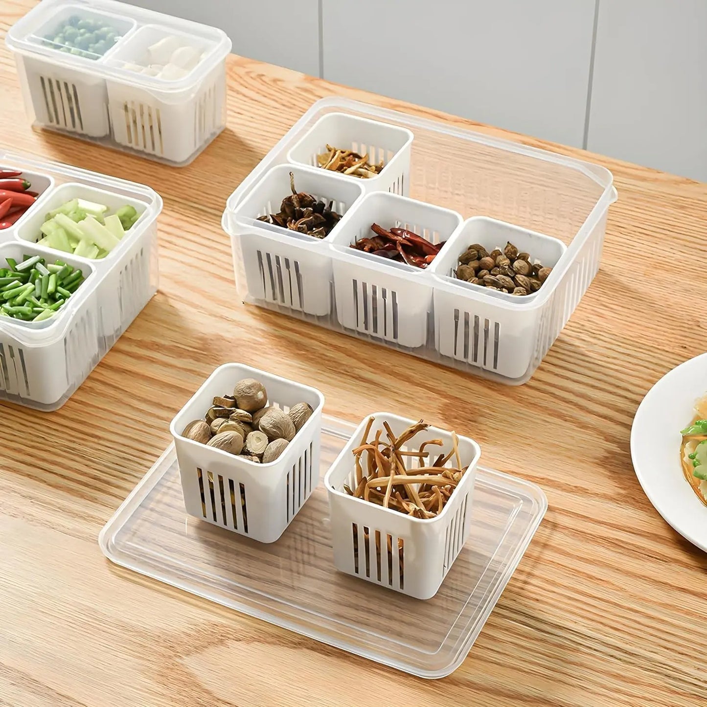 Fridge Storage Boxes Freezer Storage Containers Container For Kitchen Storage Set Storage In Kitchen Vegetable Storage Draining Crisper Refrigerator Food Box (1 Pc) - Grandsell