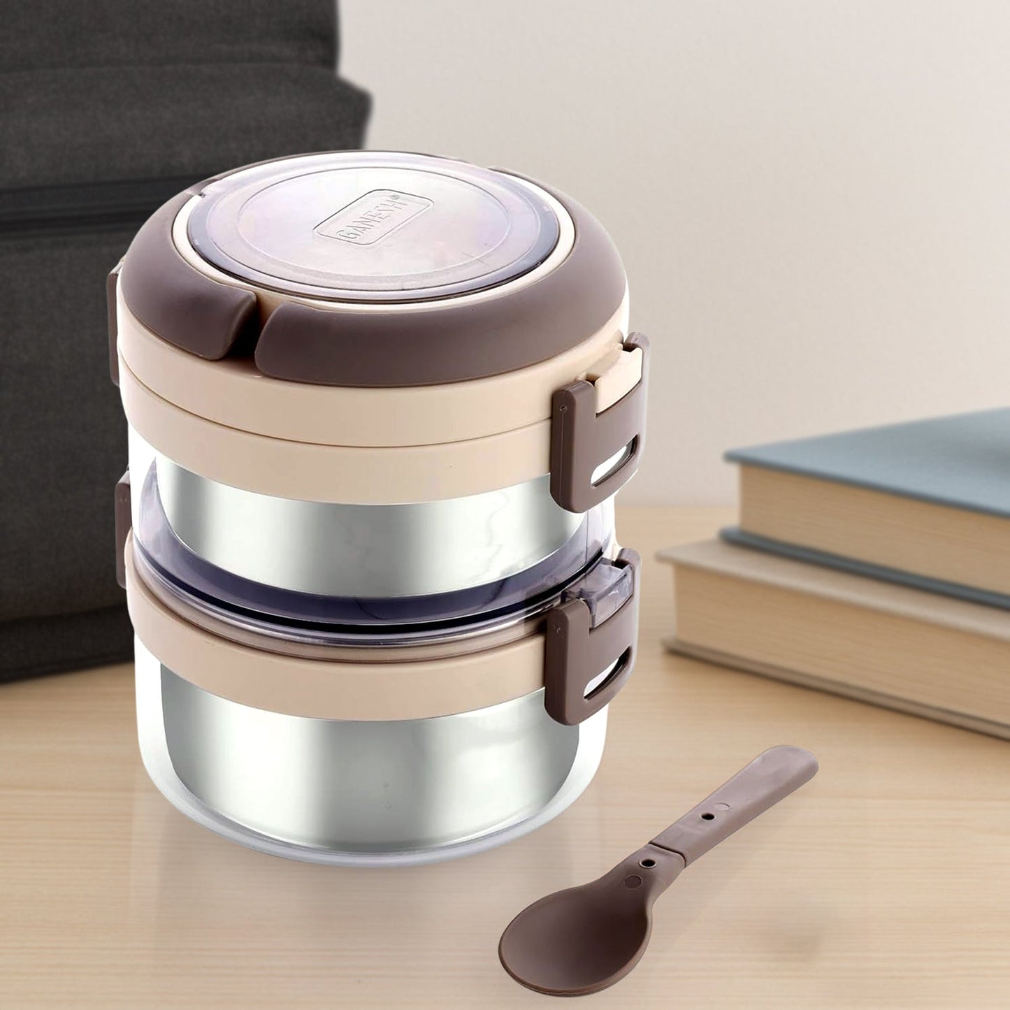 Ganesh Steko - 2 Double Layer Stainless Steel Insulated Lunch Box Set - Grandsell