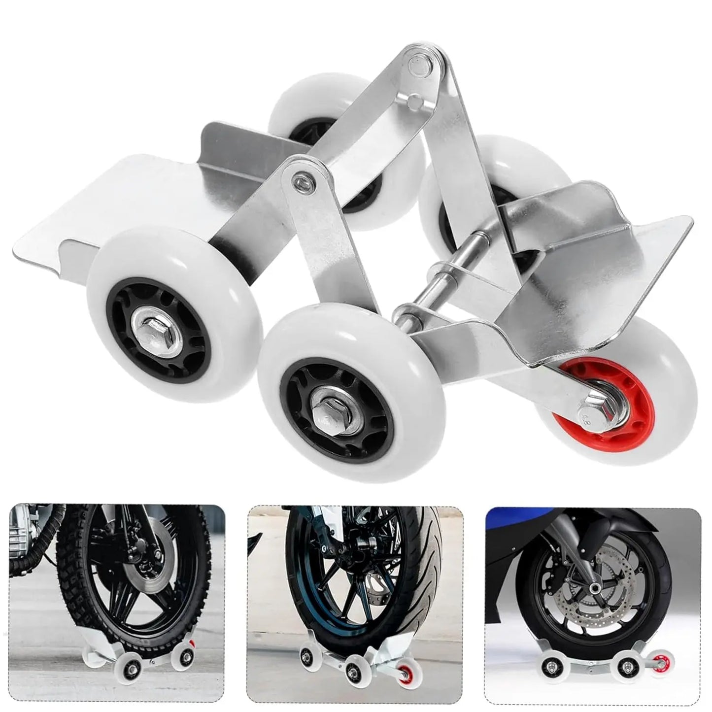 Heavy - duty Motorcycle Front Wheel Parking Roller Stand (1 Pc) - Grandsell