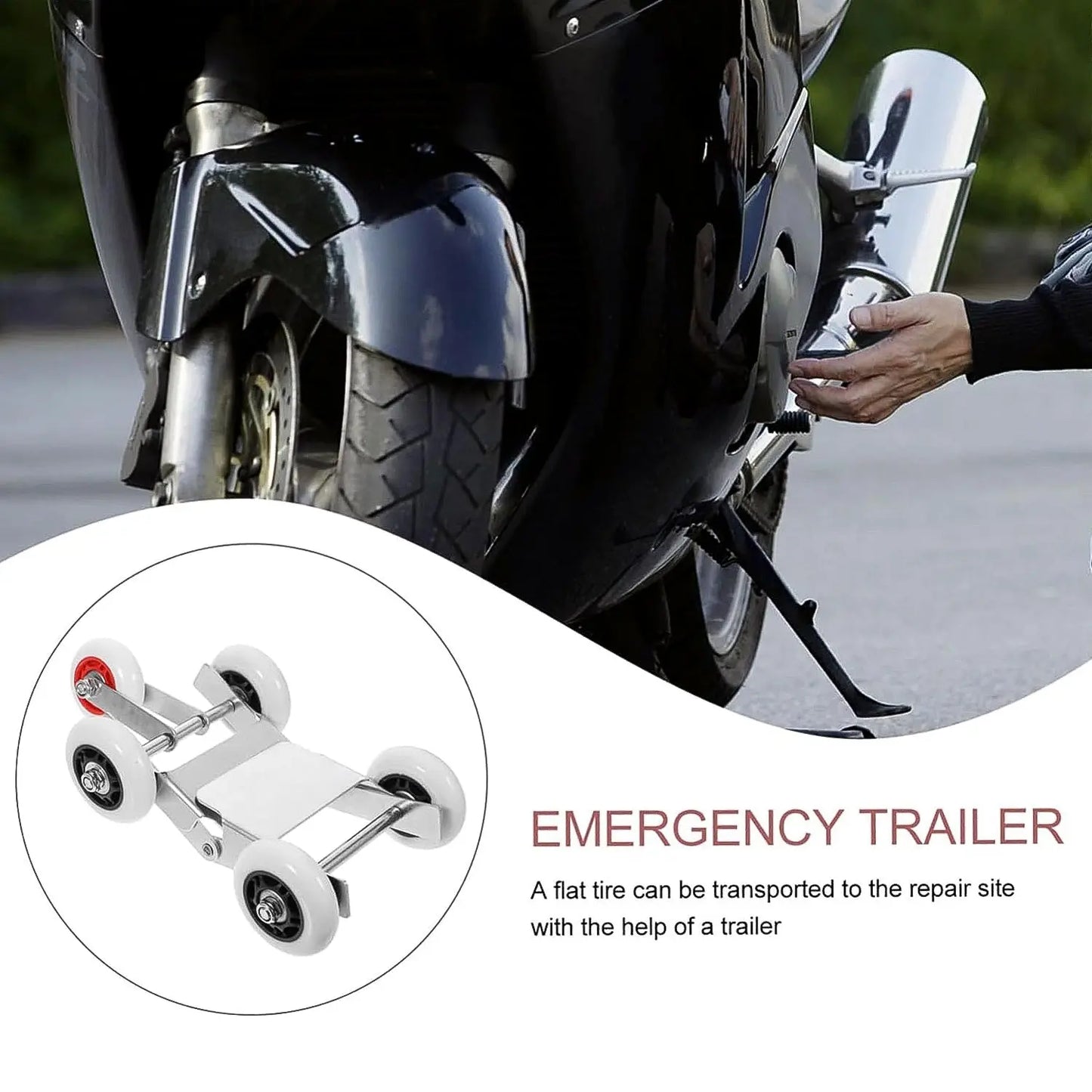 Heavy - duty Motorcycle Front Wheel Parking Roller Stand (1 Pc) - Grandsell