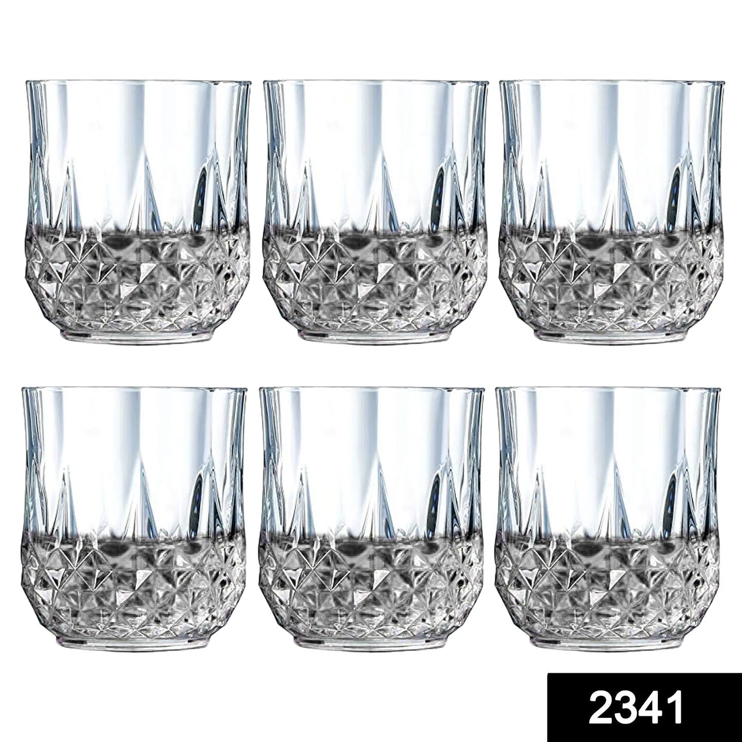 Heavy Unbreakable Stylish Look Fully Transparent Glasses Set 250ml (6pcs) - Grandsell