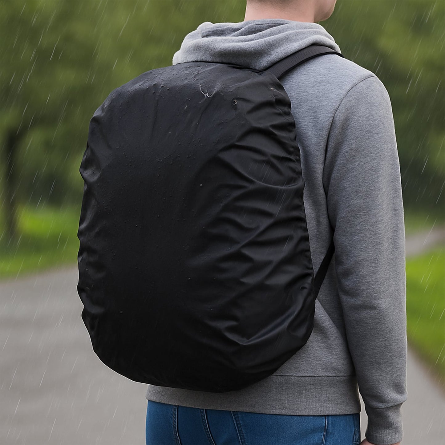 Heavy Waterproof Nylon Rain Cover dust Cover - Elastic Adjustable For Laptop Bags And Backpacks School Bag Waterproof Cover Dust Proof Backpack Laptop Bag Cover (1pc) - Grandsell