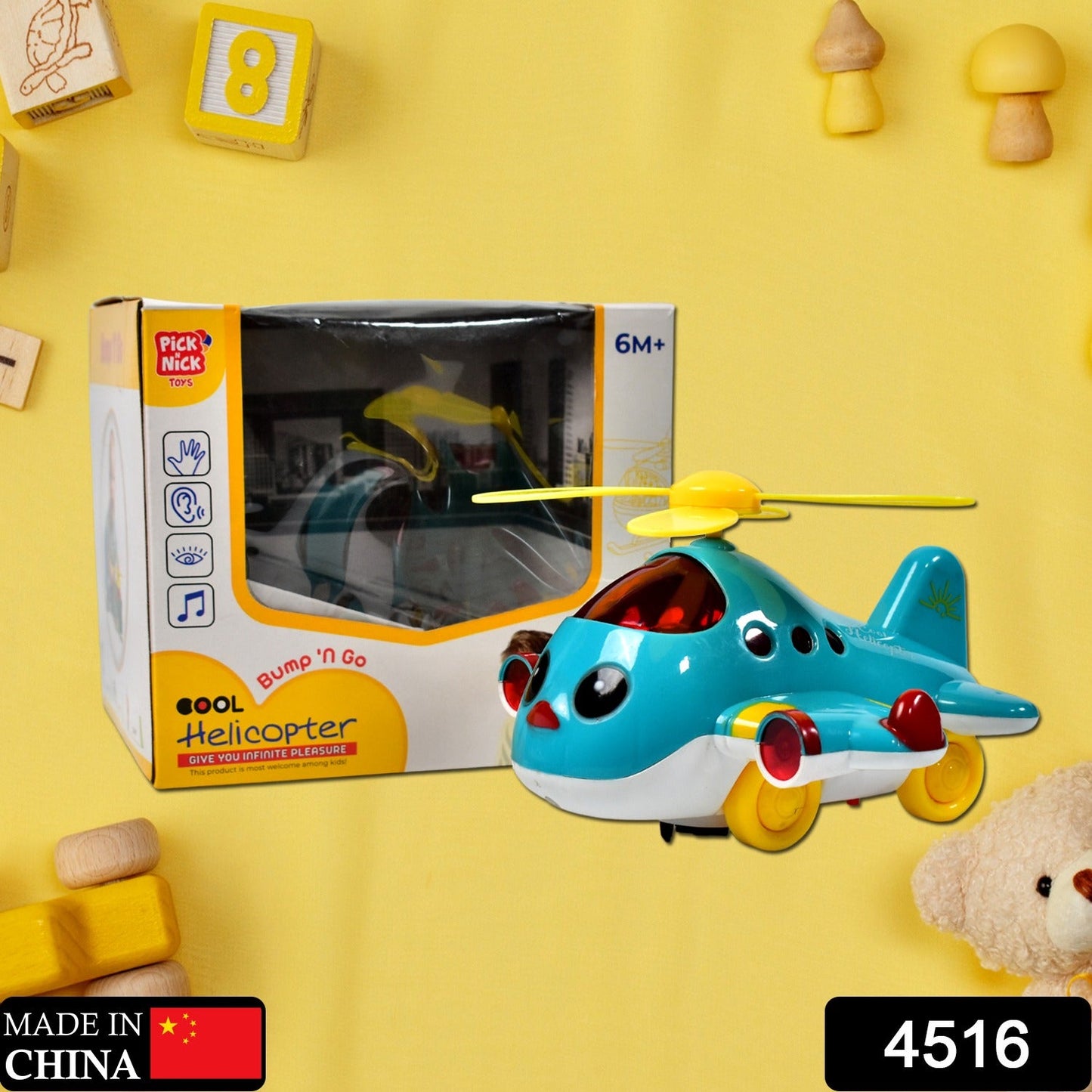 Helicopter Airplane Musical Toy Toddlers With Lights - Grandsell