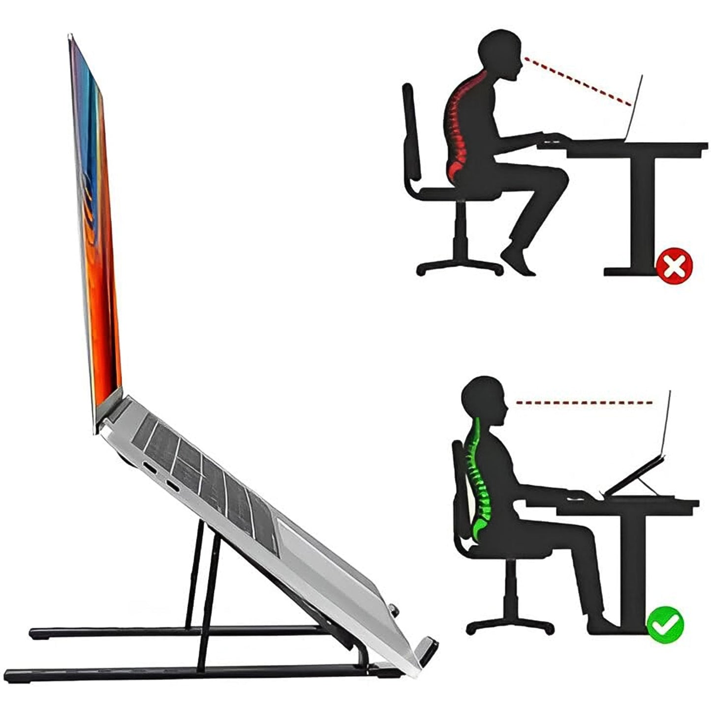 Home Foldable Height Adjustable Laptop Stand (1 Pc) - Grandsell