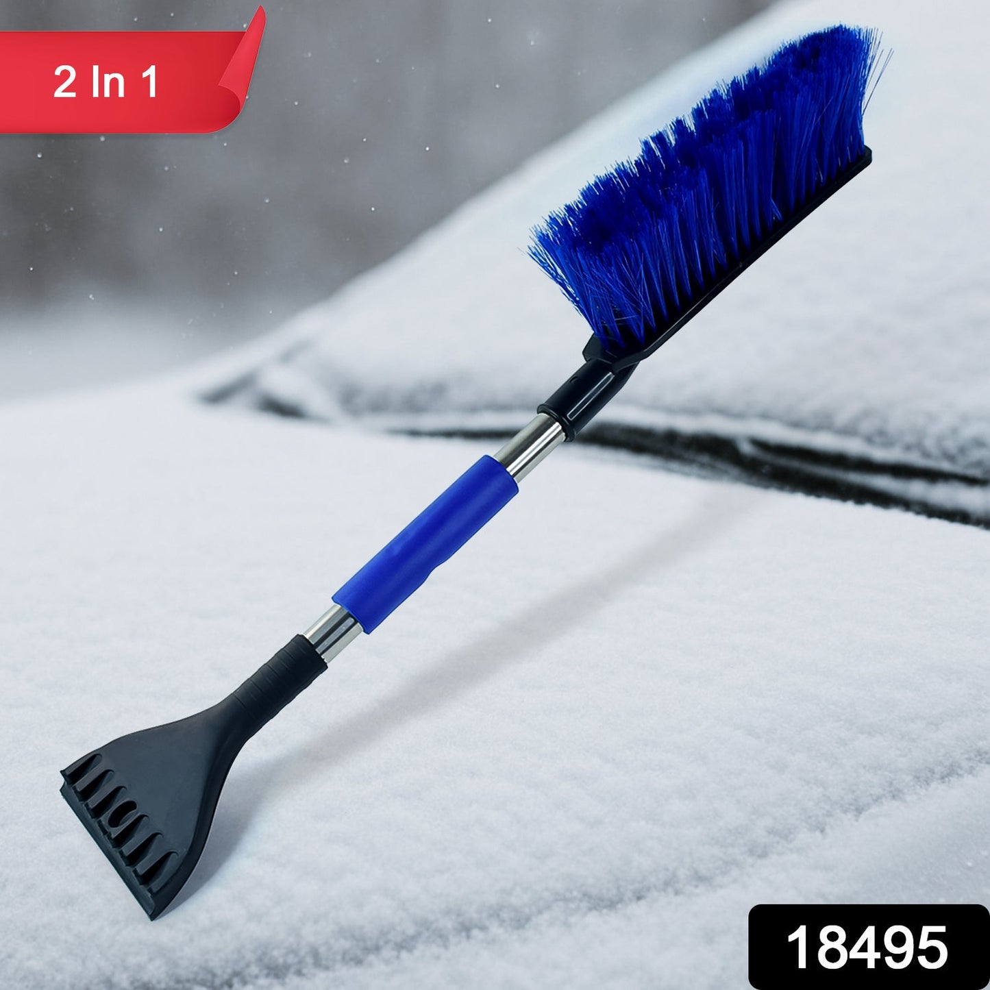Ice Scraper Car Snow Brush 2 In 1 Comfortable Grip (1 Pc 67 Cm Long) - Grandsell