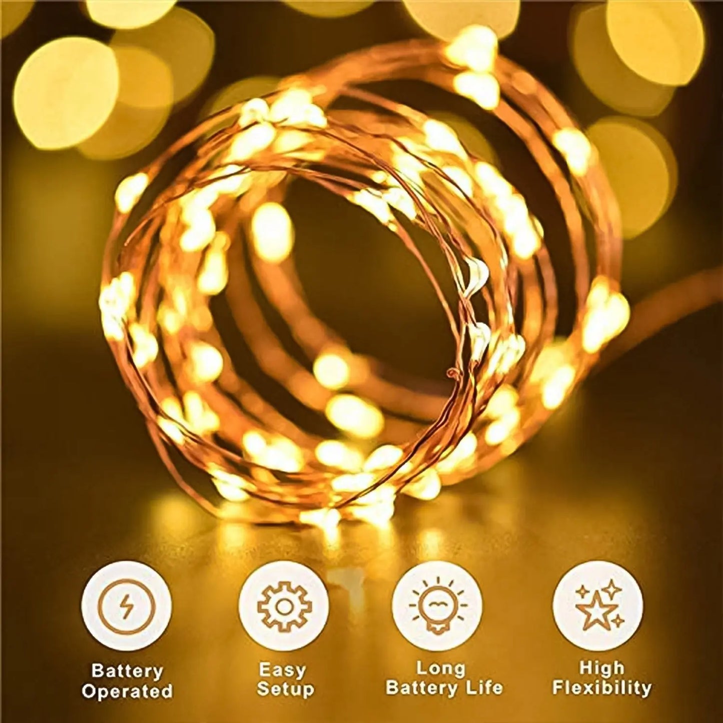 Led Flexible Wire Waterproof Lights For Party (2aa Battery Operated Battery Not Included) - Grandsell