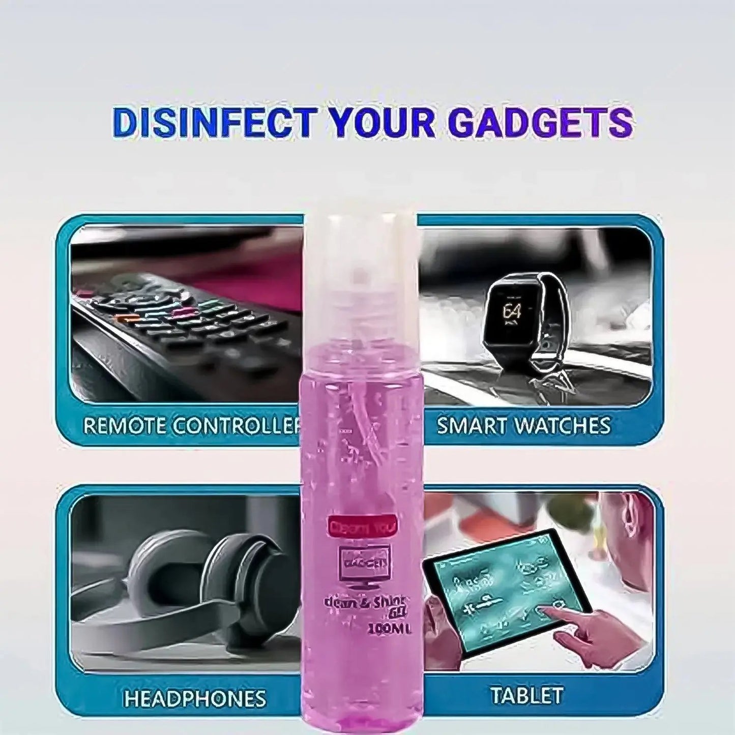 Liquid Gadget Screen Cleaning Spray 100ml for Mobile, Laptop & LED Screens | Anti - Smudge Screen Cleaner Solution with Microfiber Cleaning Formula - Grandsell
