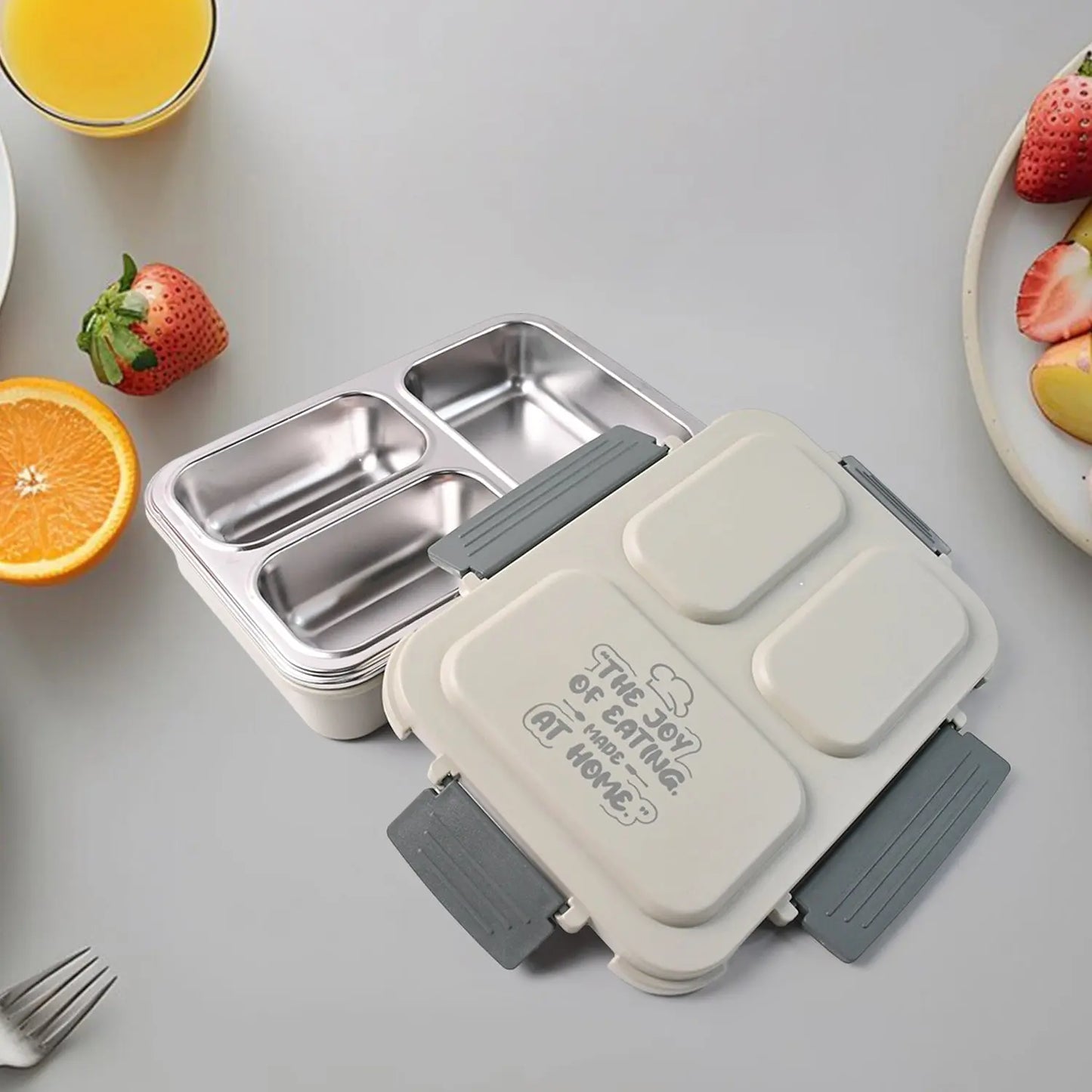 Lunch Box (200 Ml Each Container) With Attractive Stand - 4 Pcs - Grandsell