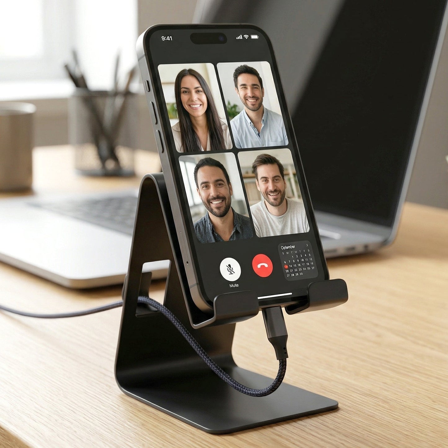 Metal Mobile Phone Tablet Stand (1 Pc Black Color) - Grandsell