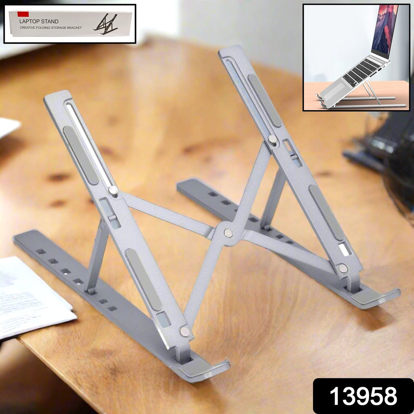 Metal Portable Laptop Stand With 7 Adjustable Angles (1 Pc) - Grandsell