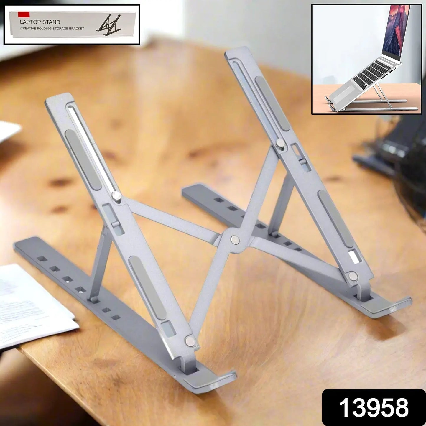 Metal Portable Laptop Stand With 7 Adjustable Angles (1 Pc) - Grandsell
