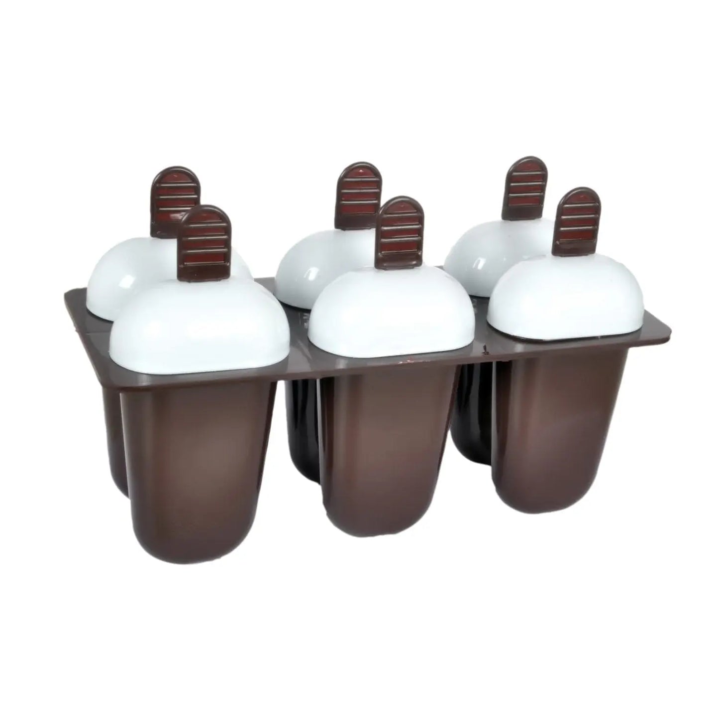 Plastic Ice Candy Maker Kulfi Maker Moulds Set With 6 Cups (Multicolour) - Grandsell