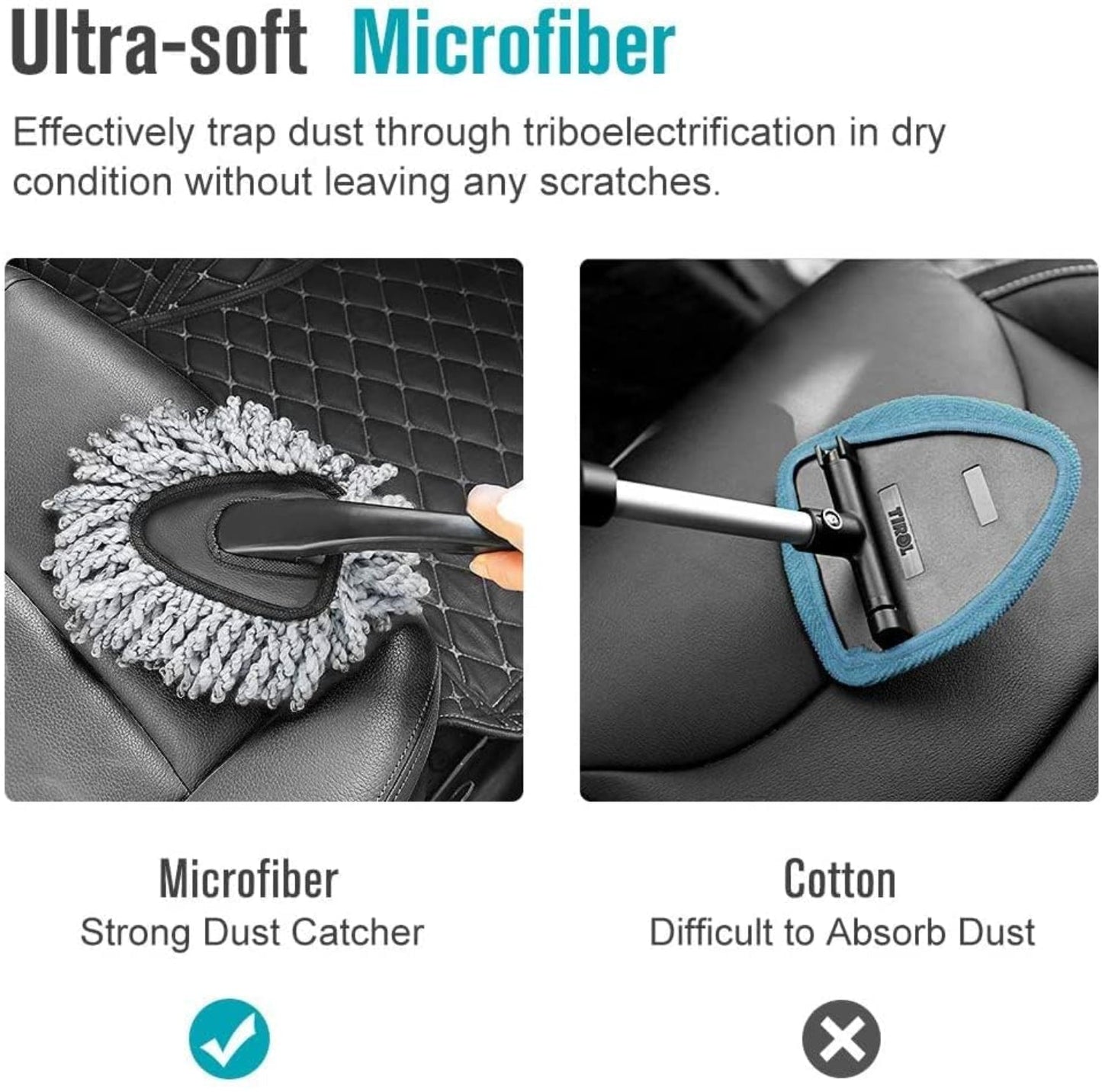 Plastic Multi-Functional Car Duster Cleaning Brush – Dust & Dirt Mop Tool - Grandsell