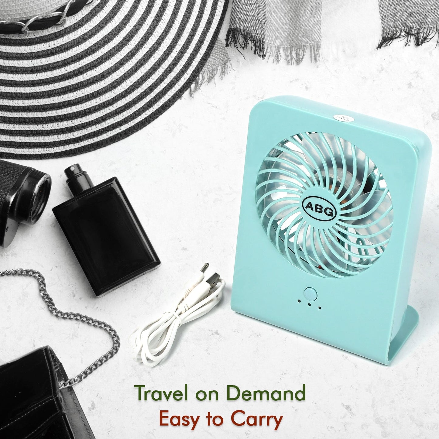 Portable Desk Fan Big Table Fan 3 Step Speed Setting Fan Personal Desk Fan Suitable For Office School Home Use (Battery Not Include) - Grandsell