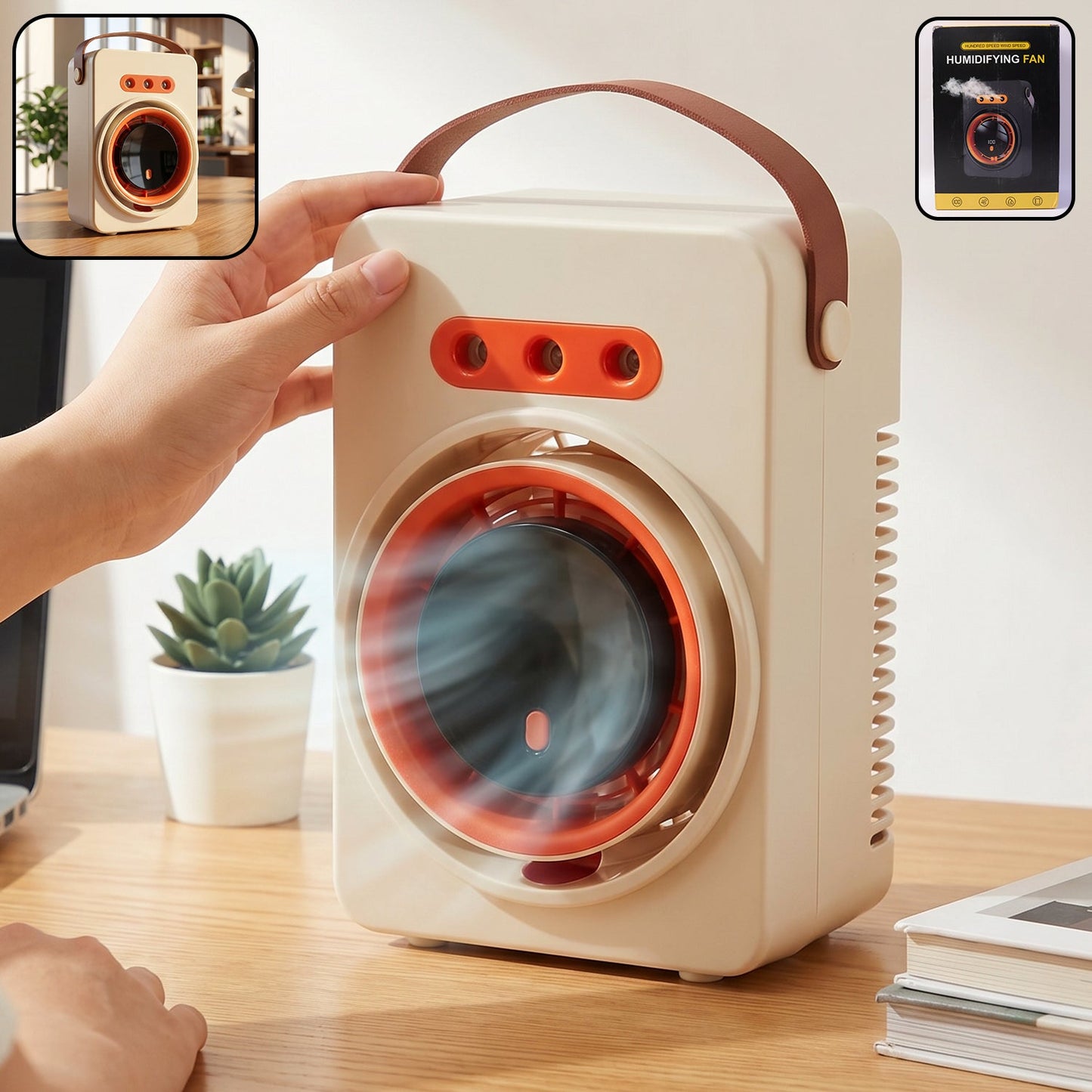 Portable Humidifying Air Cooling Fan With Display (1 Pc) - Grandsell