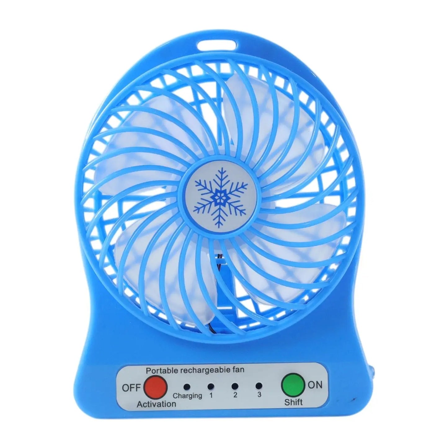 Portable Rechargeable Mini Table Fan With Led Light And Battery (1 Pc) - Grandsell