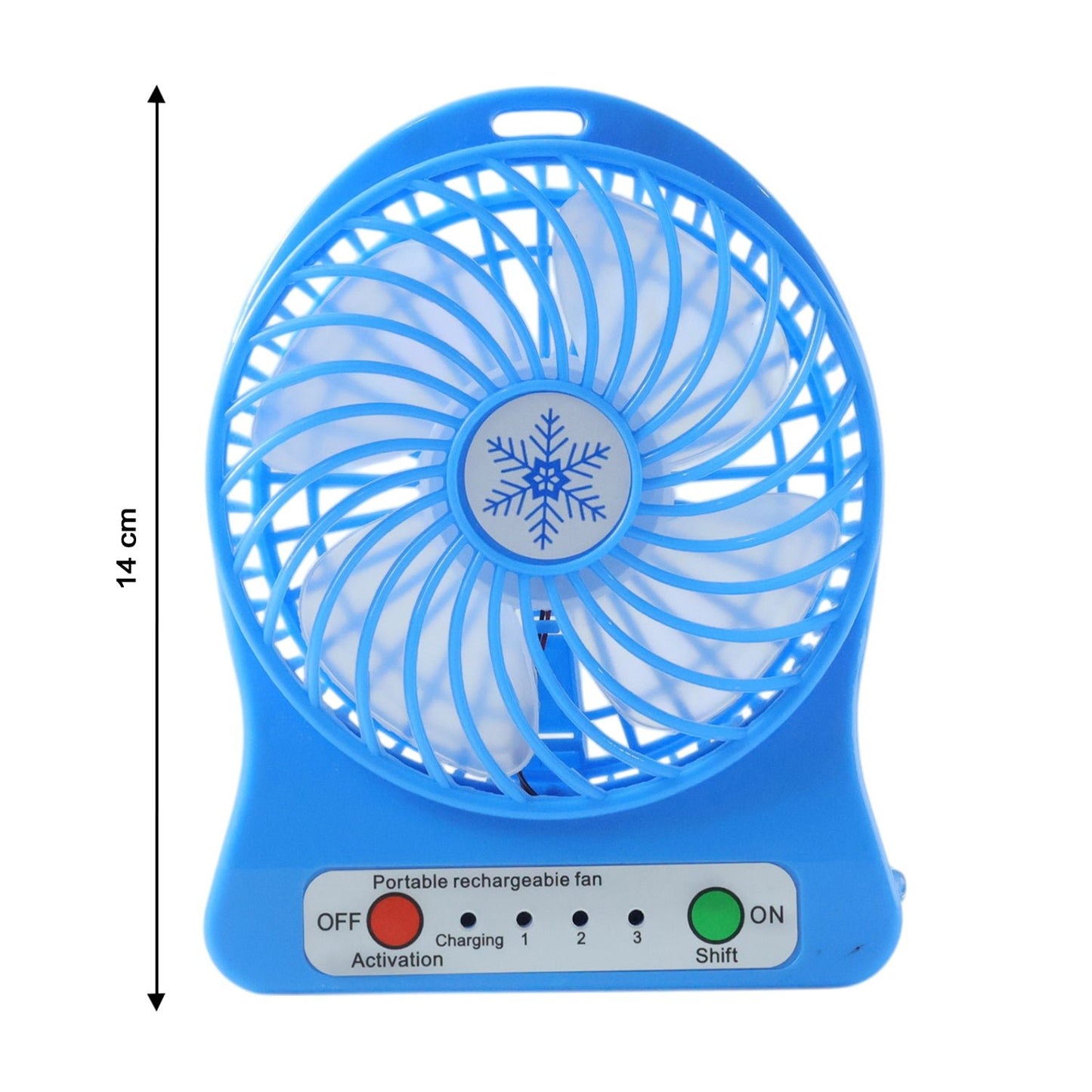 Portable Rechargeable Mini Table Fan With Led Light And Battery (1 Pc) - Grandsell