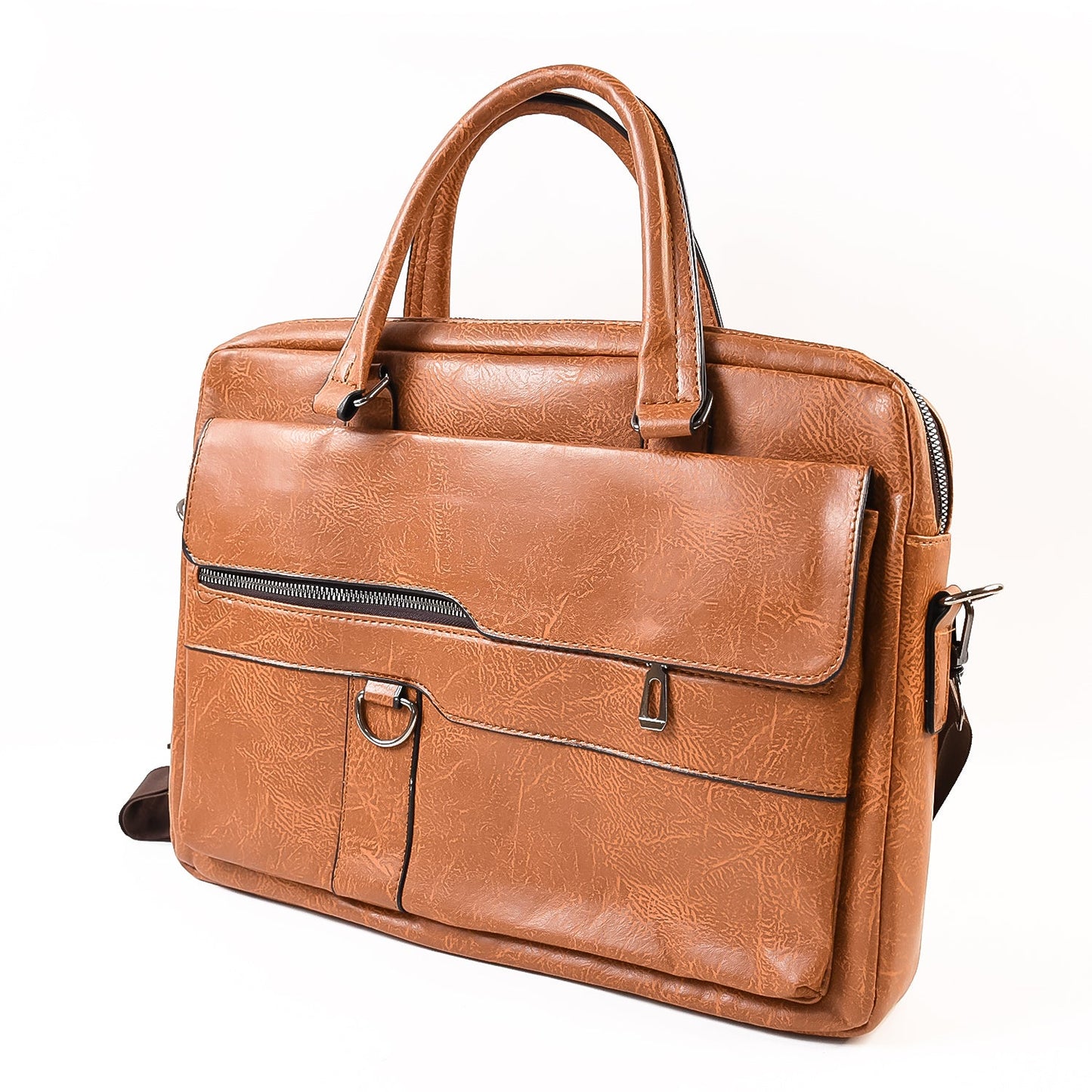 Premium Faux Leather Multipurpose Messenger Briefcase With Shoulder Strap (1 Pc) - Grandsell
