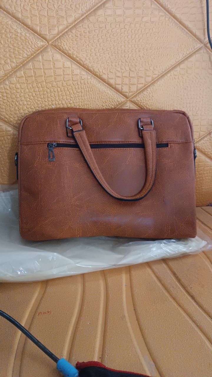 Premium Faux Leather Multipurpose Messenger Briefcase With Shoulder Strap (1 Pc) - Grandsell