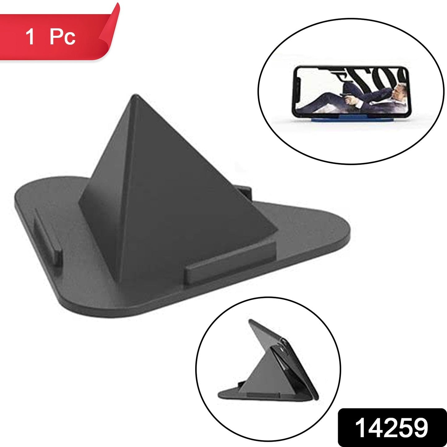 Pyramid Black Mobile Stand With 3 Different Inclined Angles - Grandsell