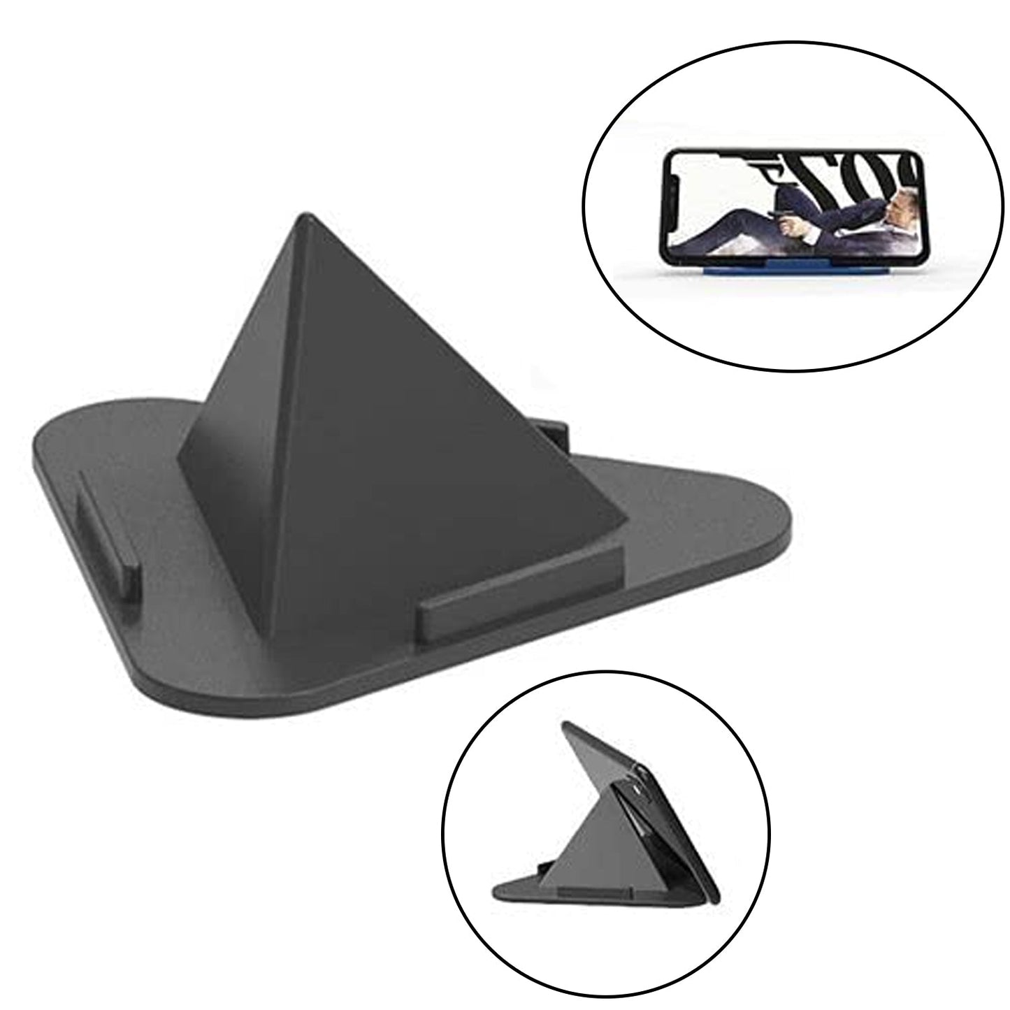 Pyramid Black Mobile Stand With 3 Different Inclined Angles - Grandsell