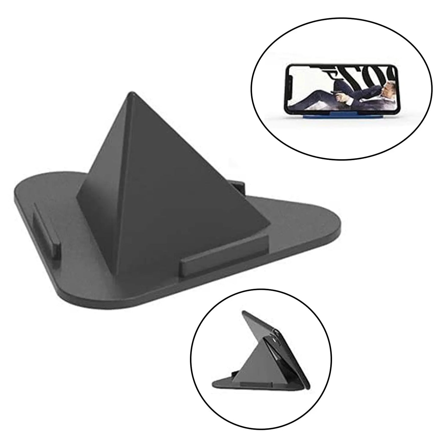 Pyramid Black Mobile Stand with 3 Adjustable Viewing Angles Universal Smartphone Holder for Desk Table Use